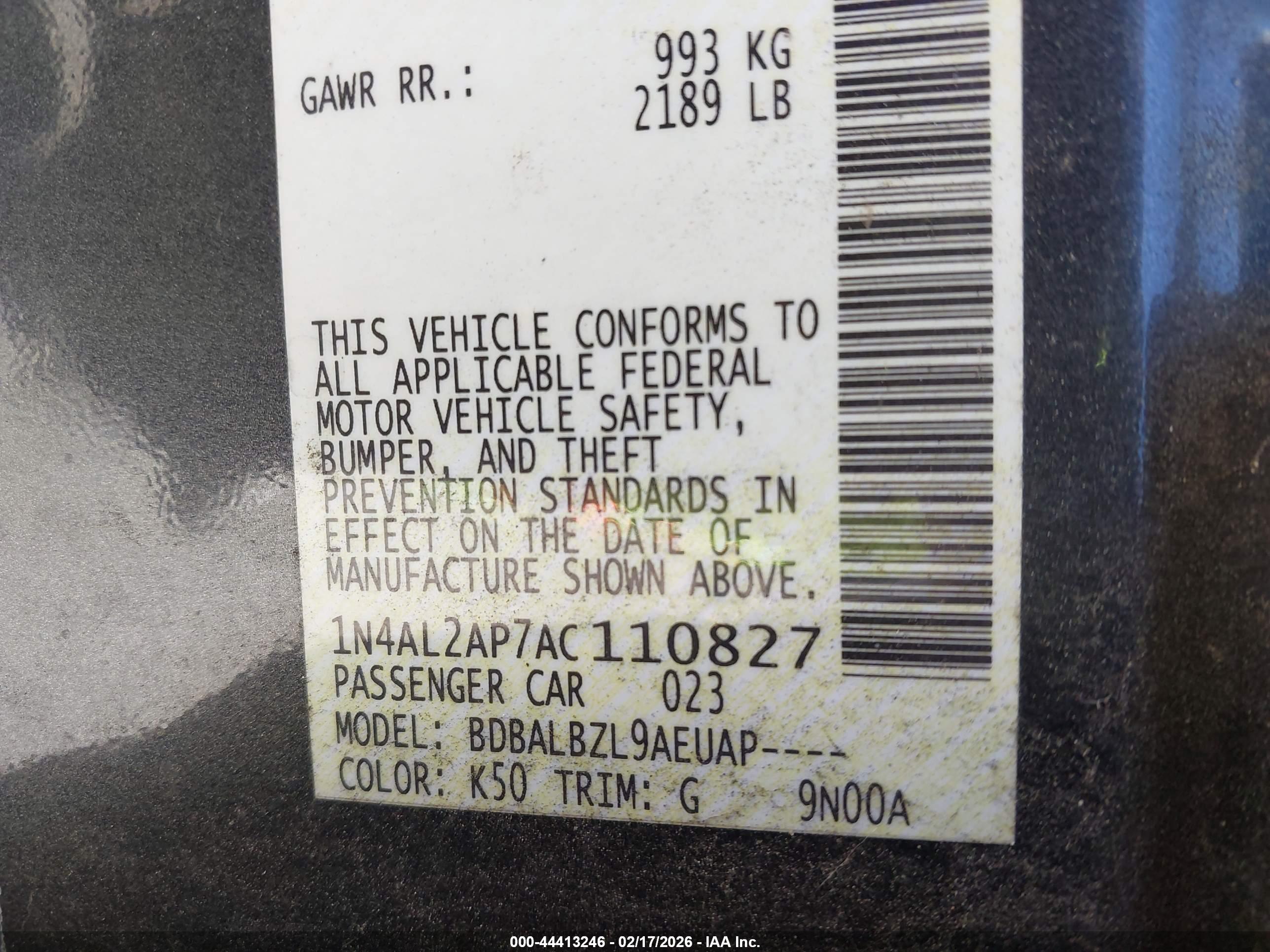 NISSAN ALTIMA image 9