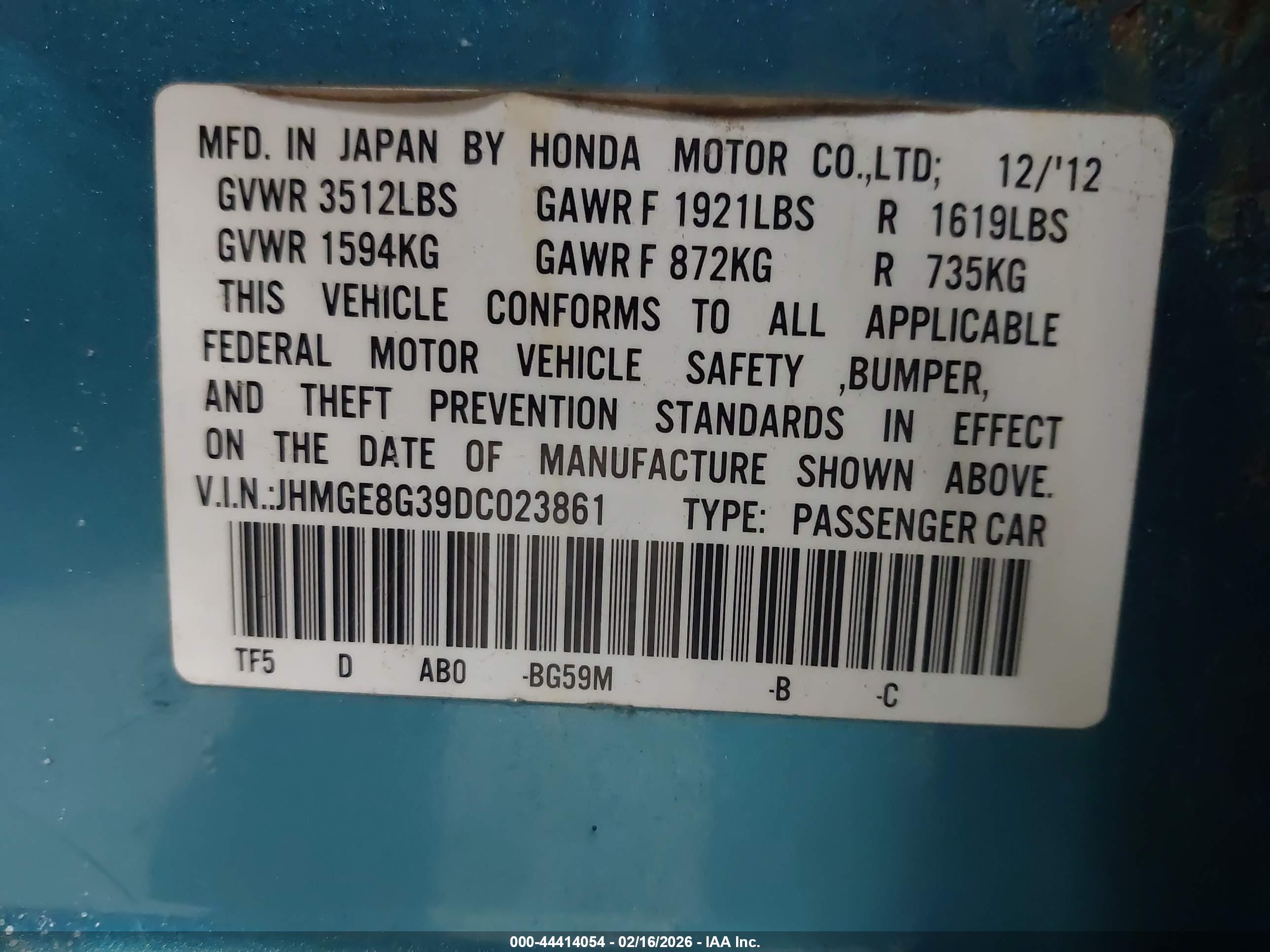 HONDA FIT image 9