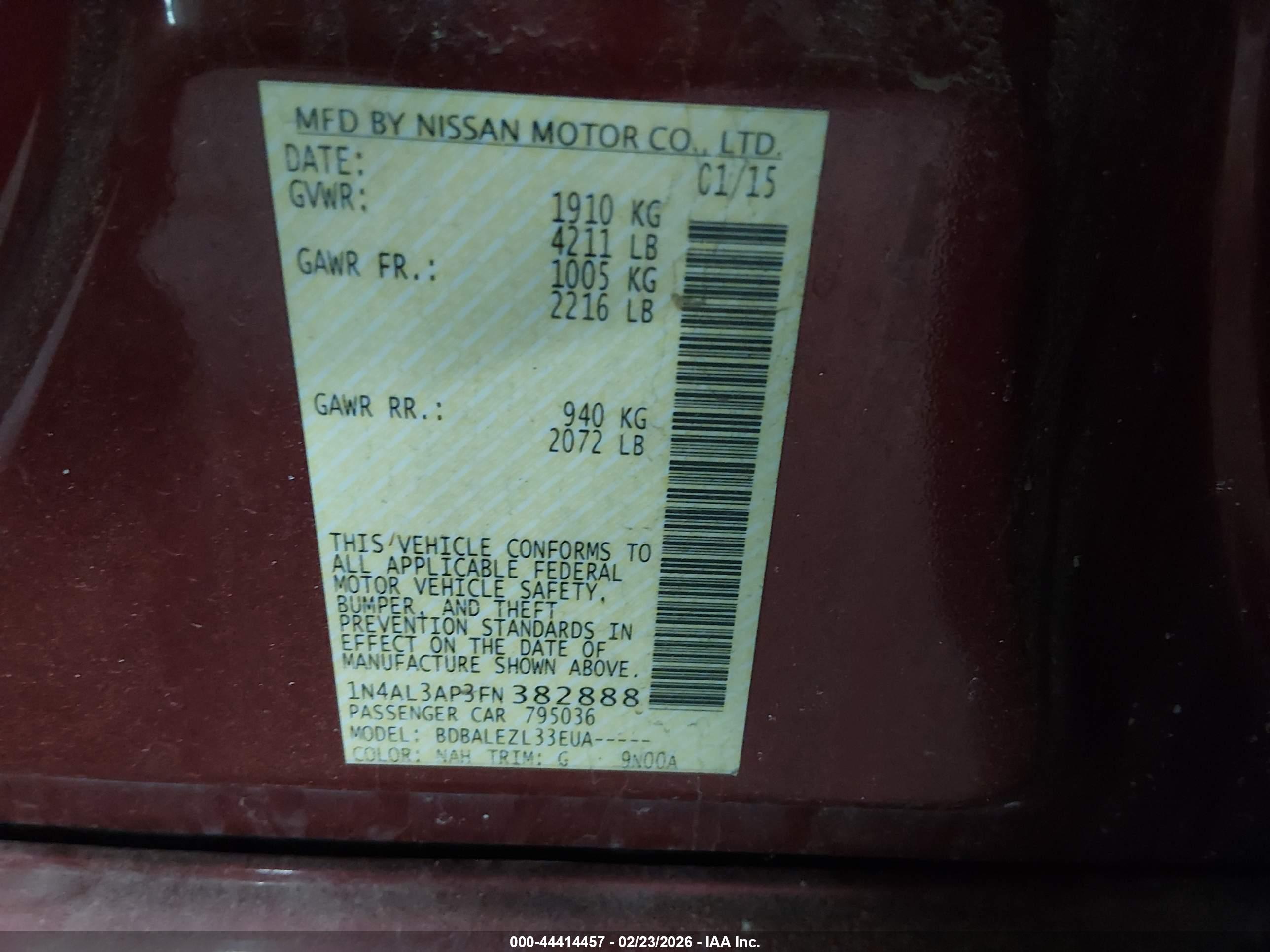 NISSAN ALTIMA image 9
