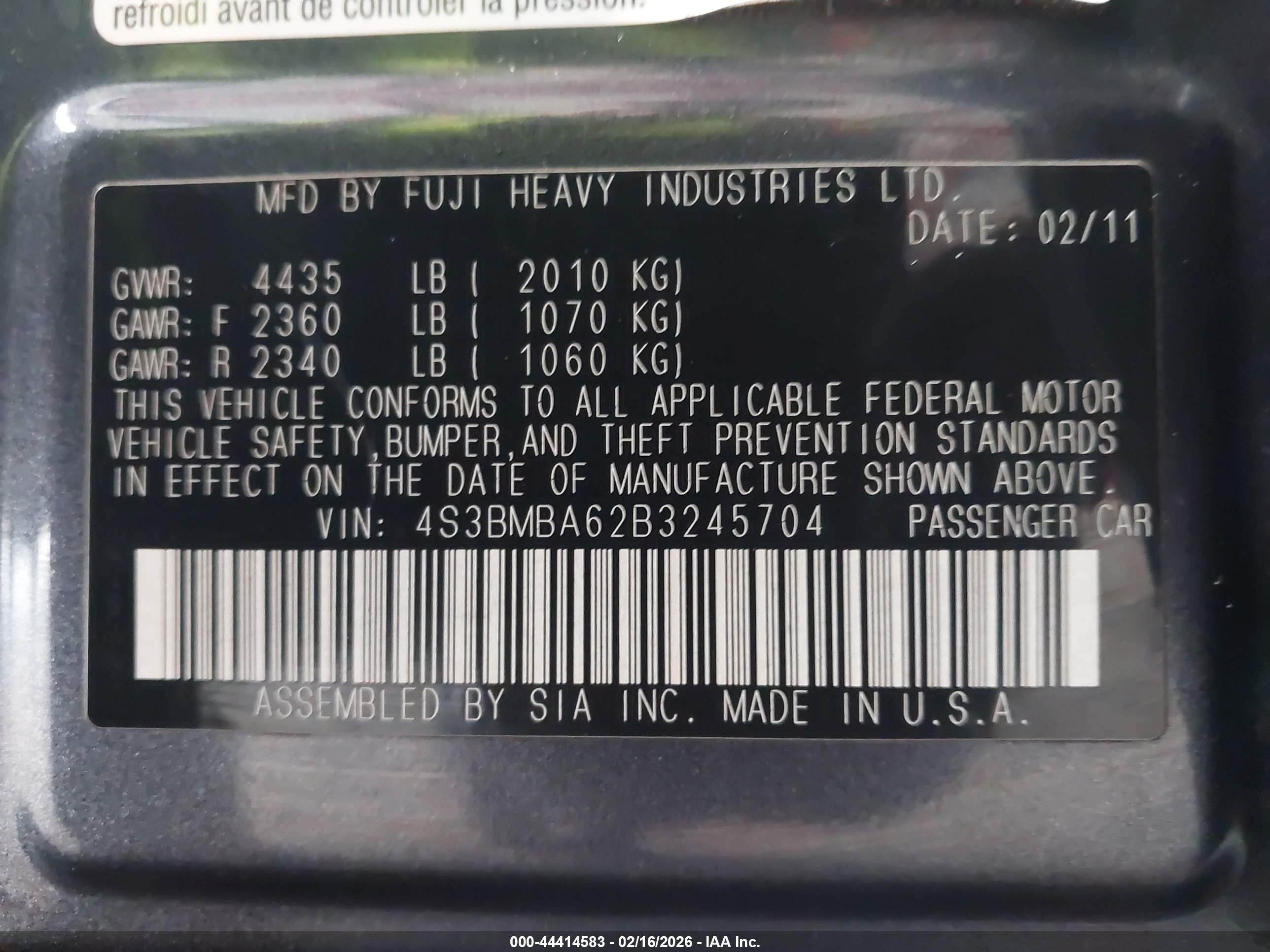 SUBARU LEGACY image 9