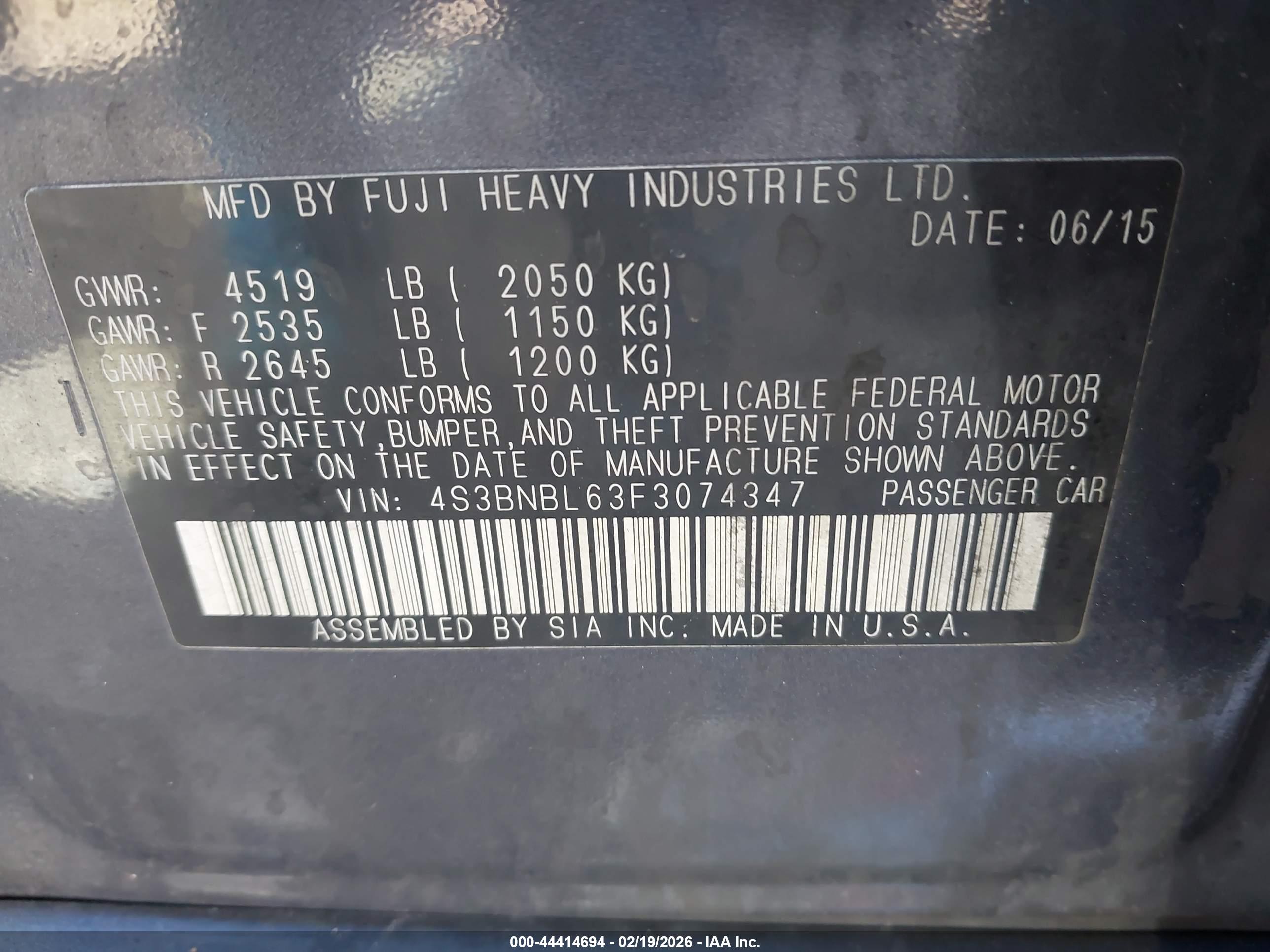 SUBARU LEGACY image 9