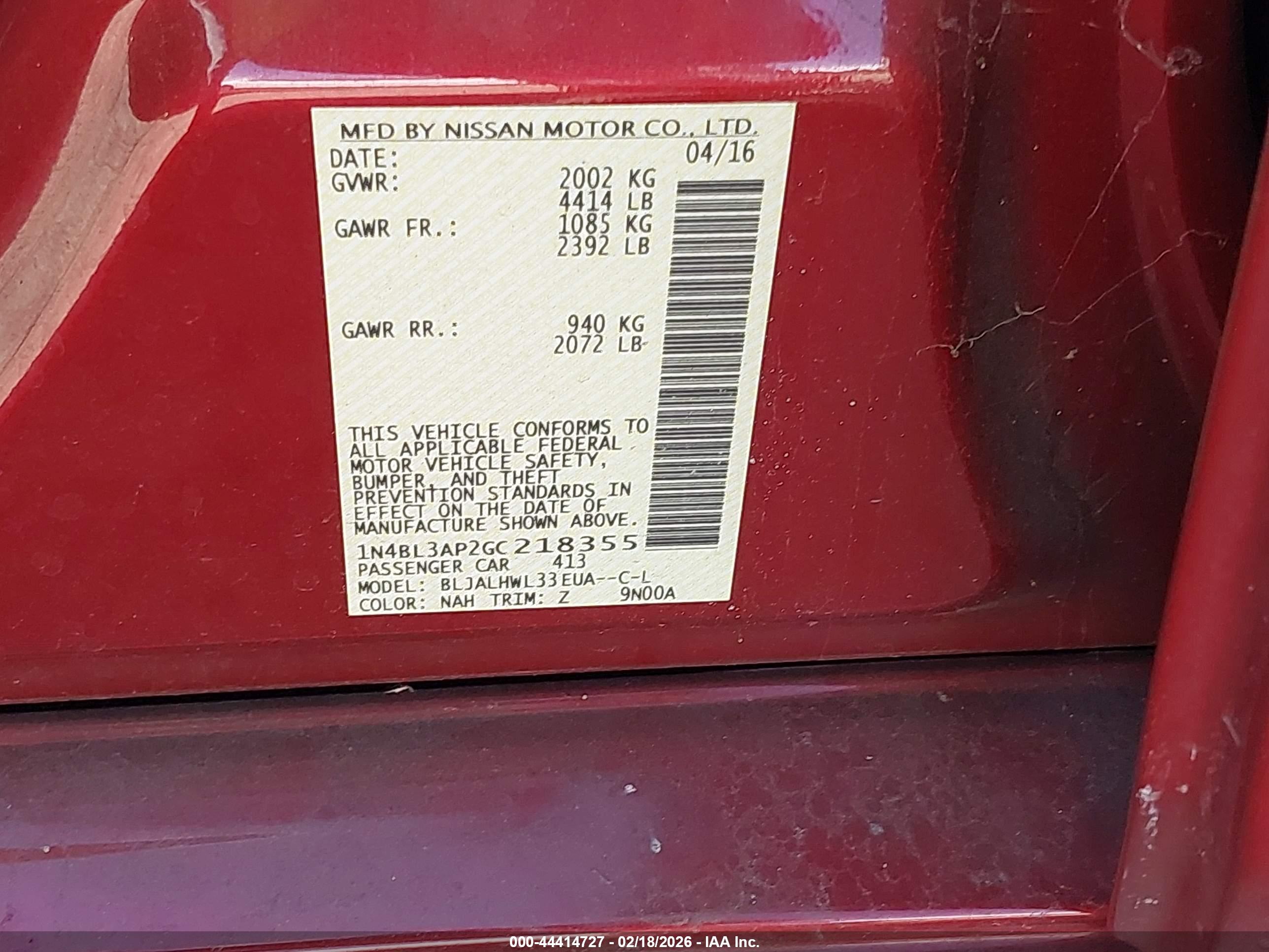 NISSAN ALTIMA image 9