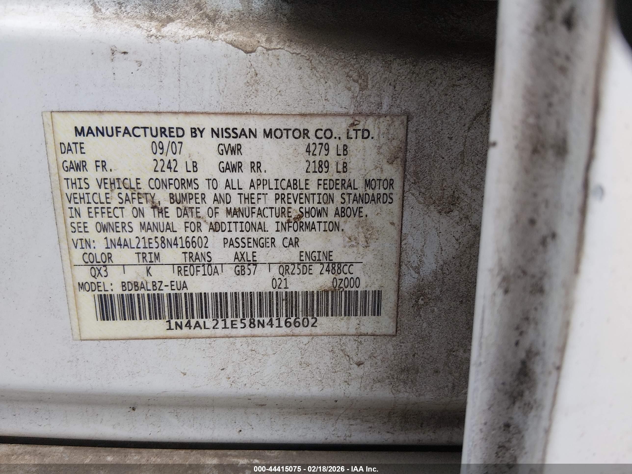 NISSAN ALTIMA image 9