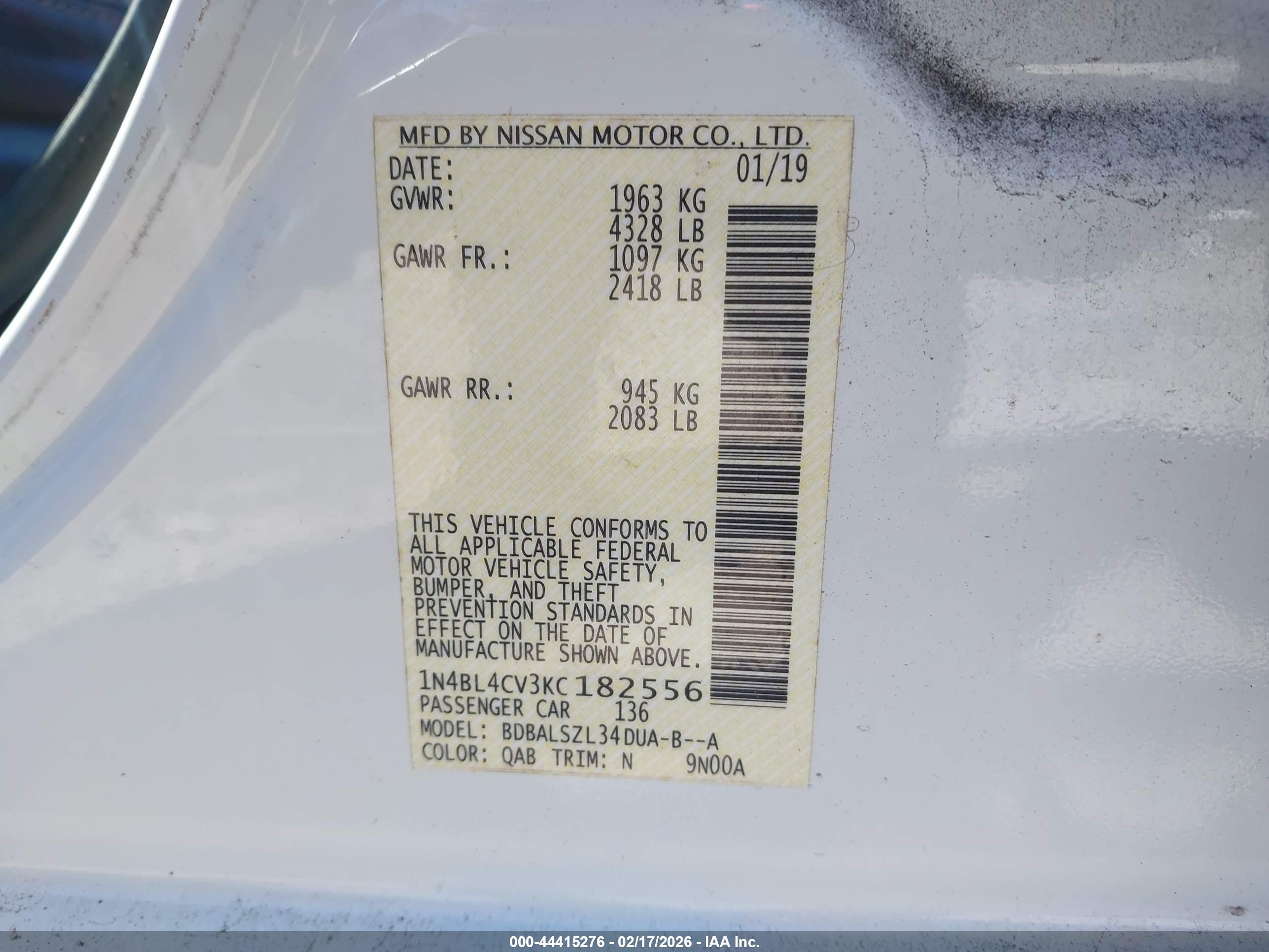 NISSAN ALTIMA image 9