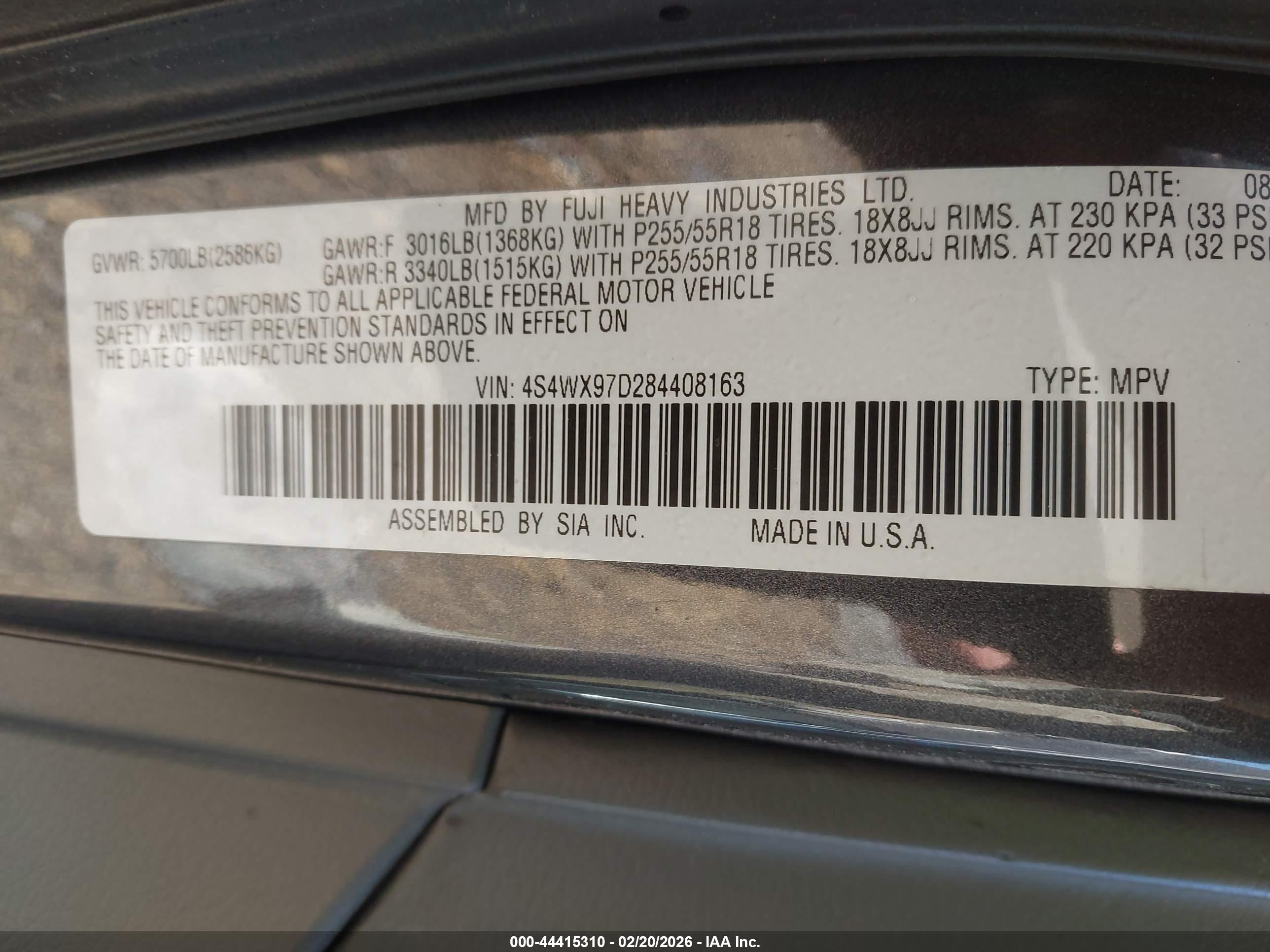 SUBARU TRIBECA image 9