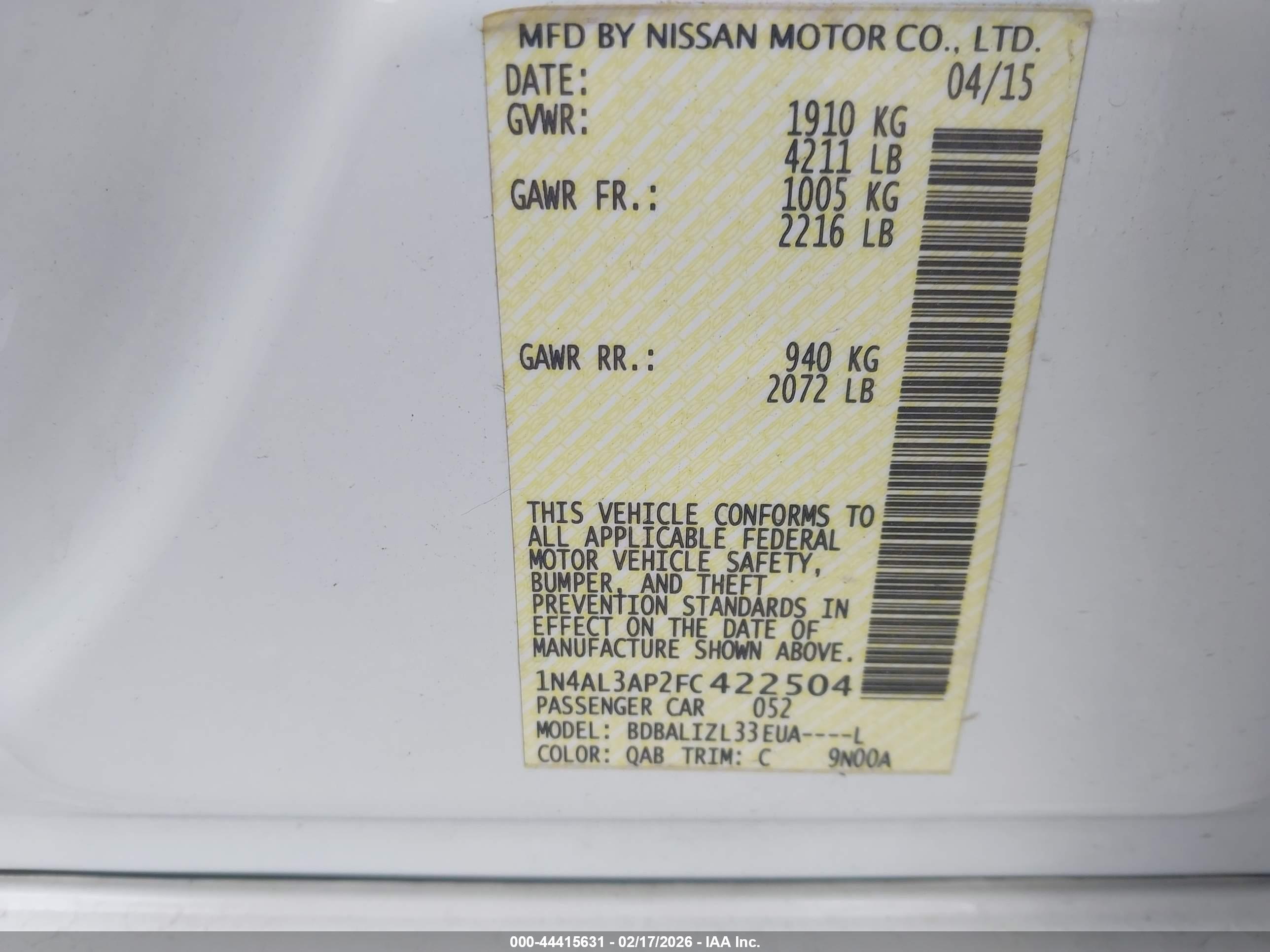 NISSAN ALTIMA image 9