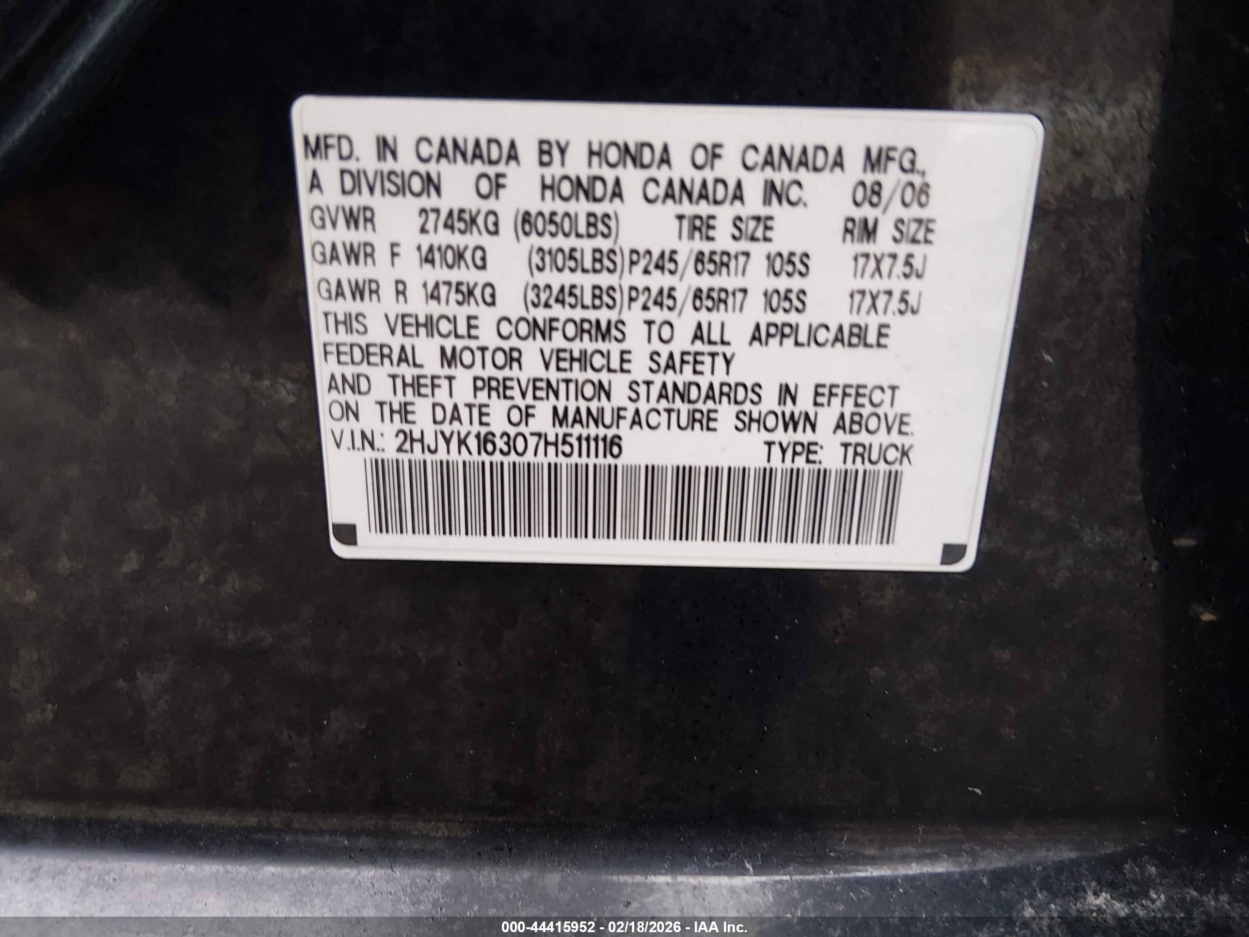 HONDA RIDGELINE image 9