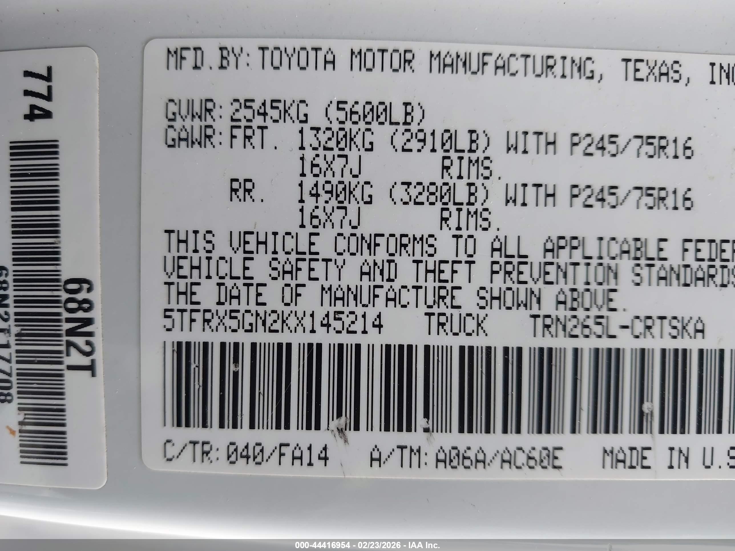 TOYOTA TACOMA image 9