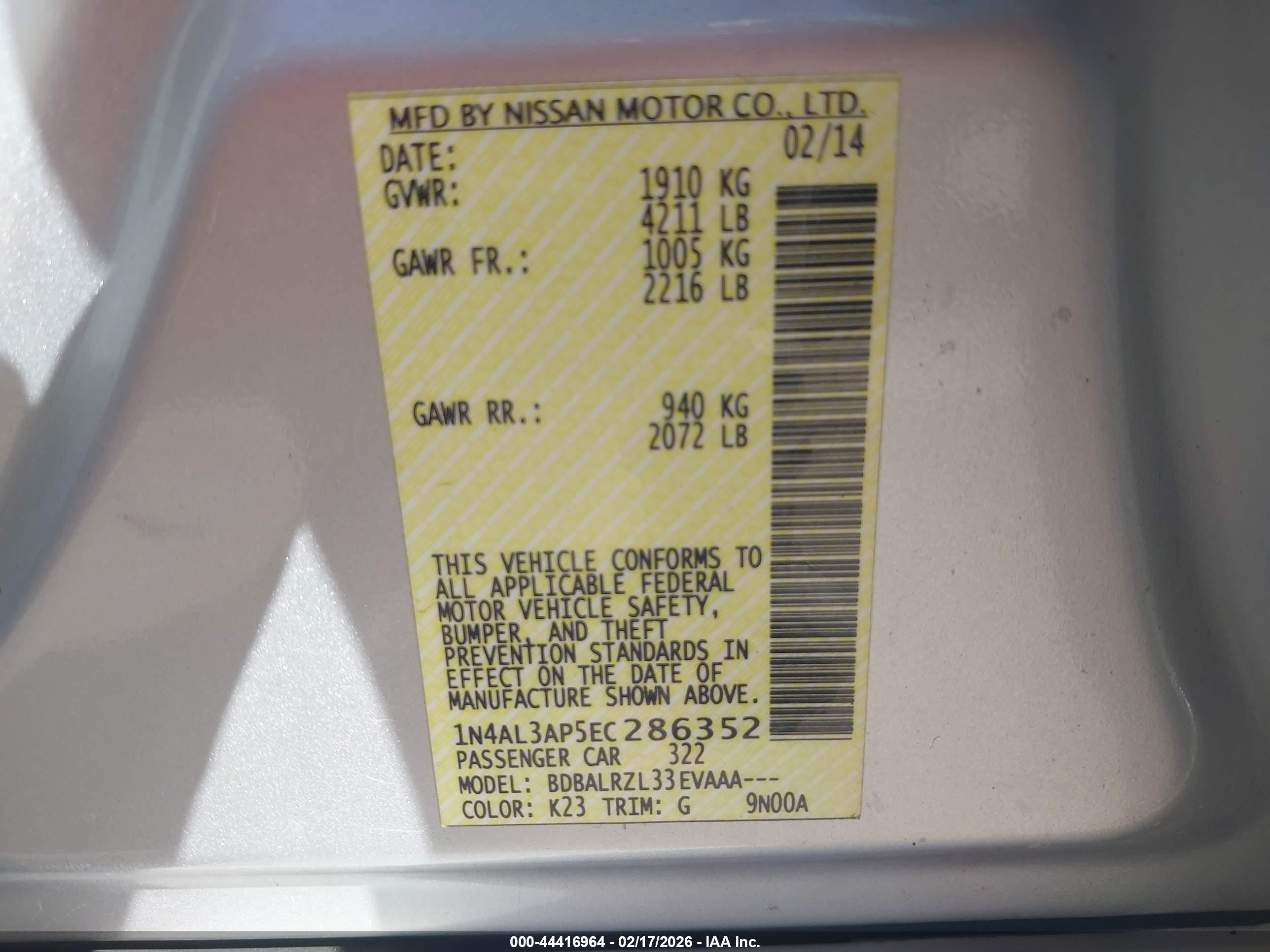NISSAN ALTIMA image 9
