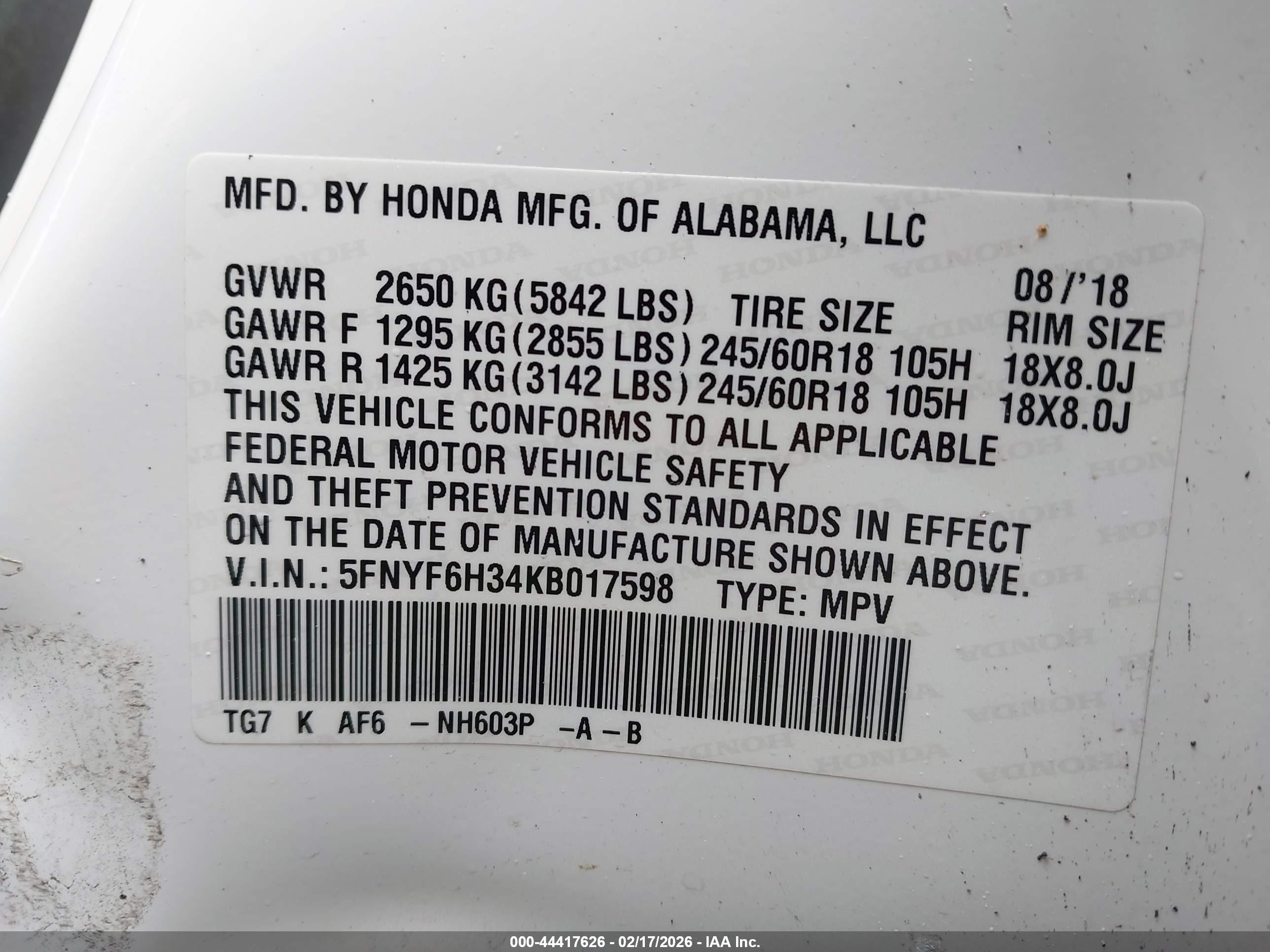 HONDA PILOT image 9