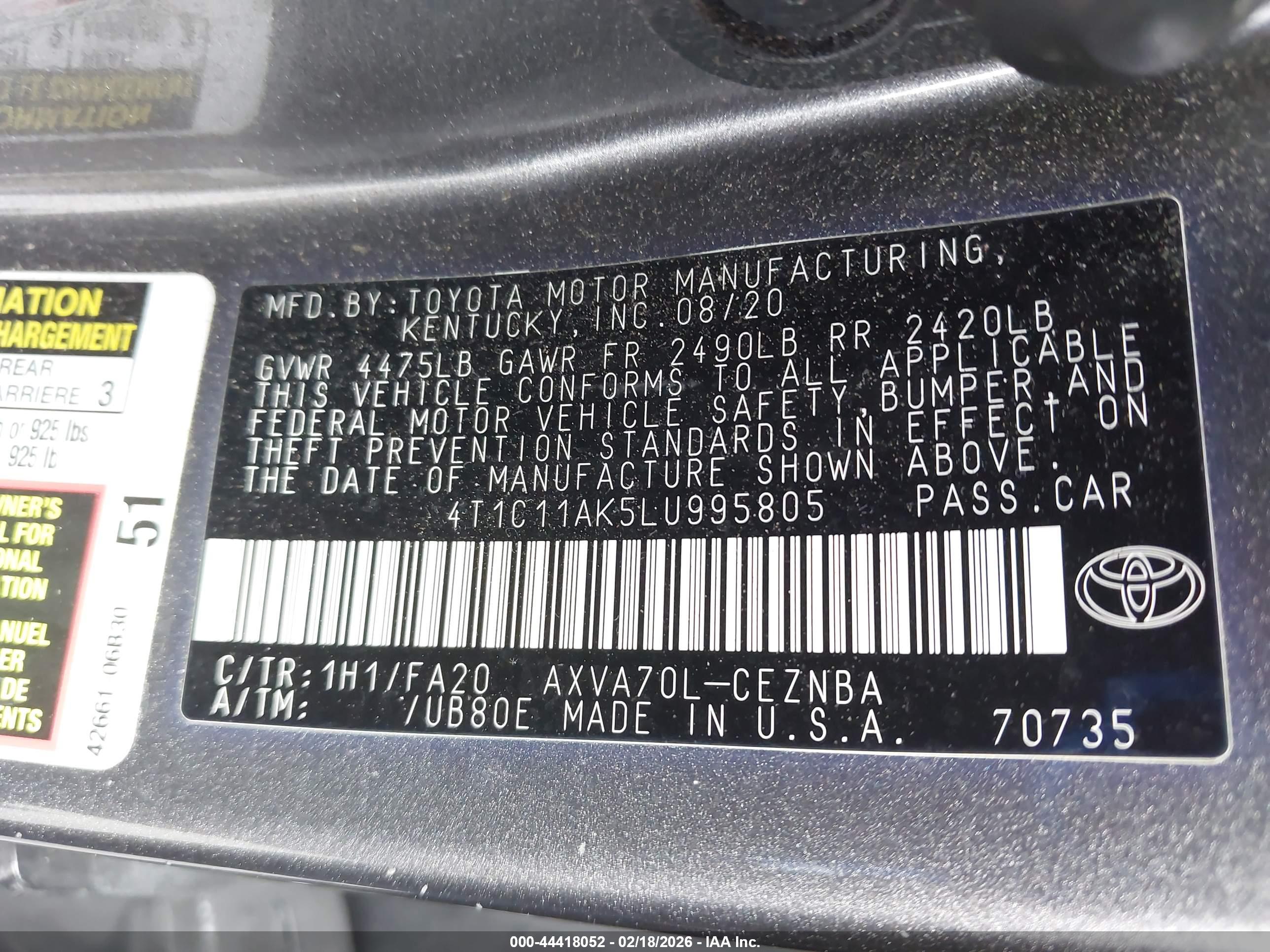 TOYOTA CAMRY image 9