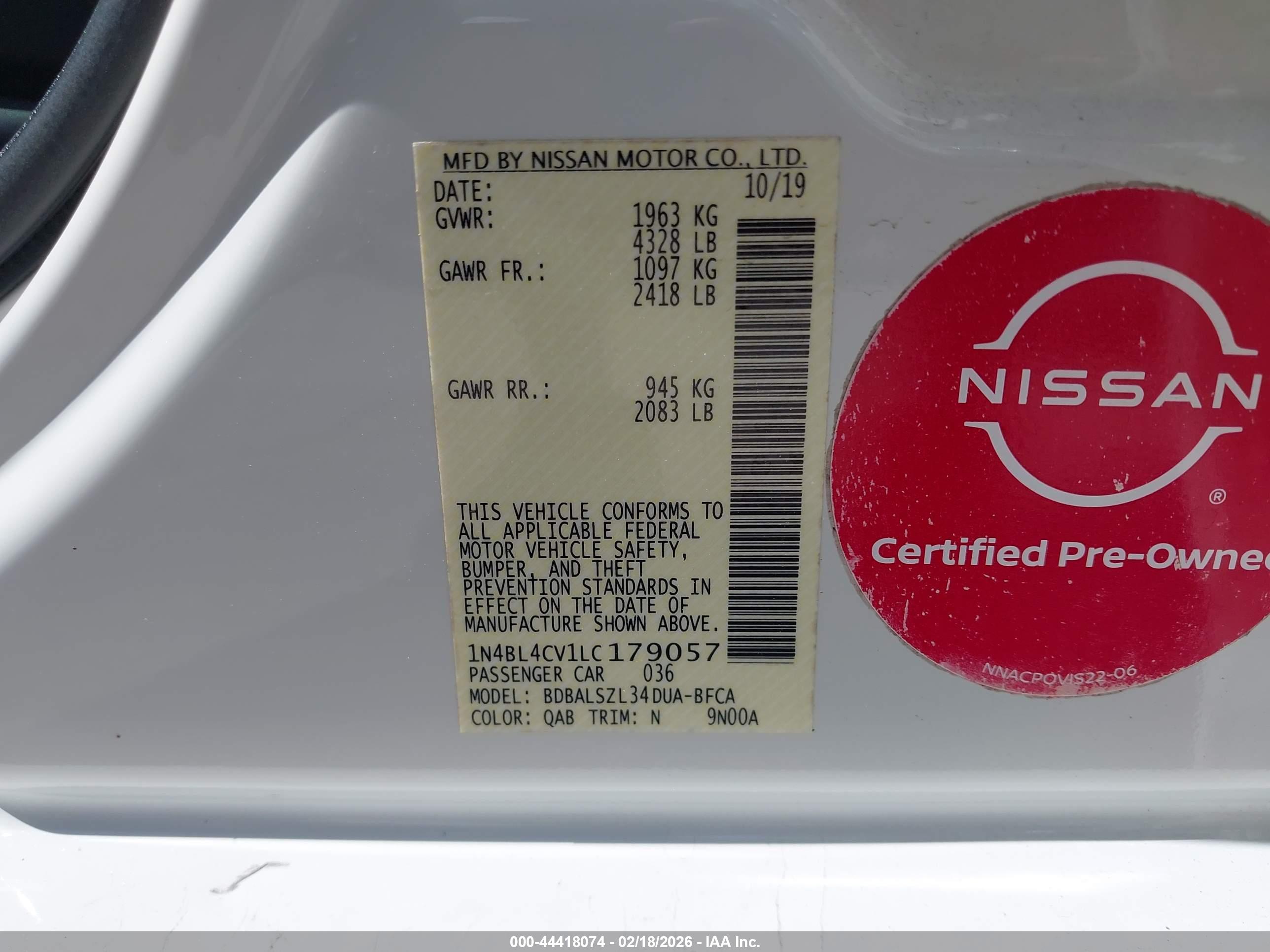 NISSAN ALTIMA image 9