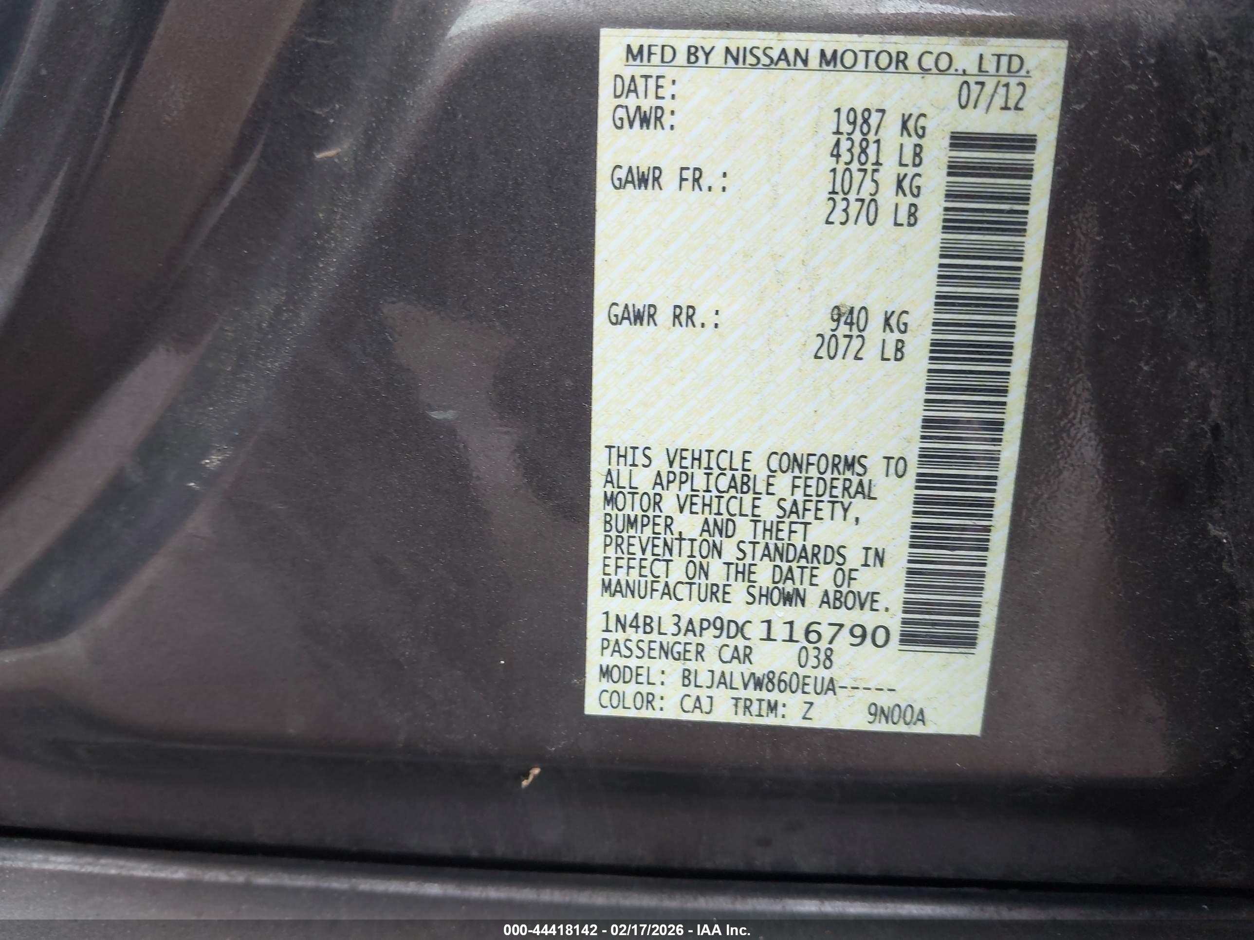 NISSAN ALTIMA image 9