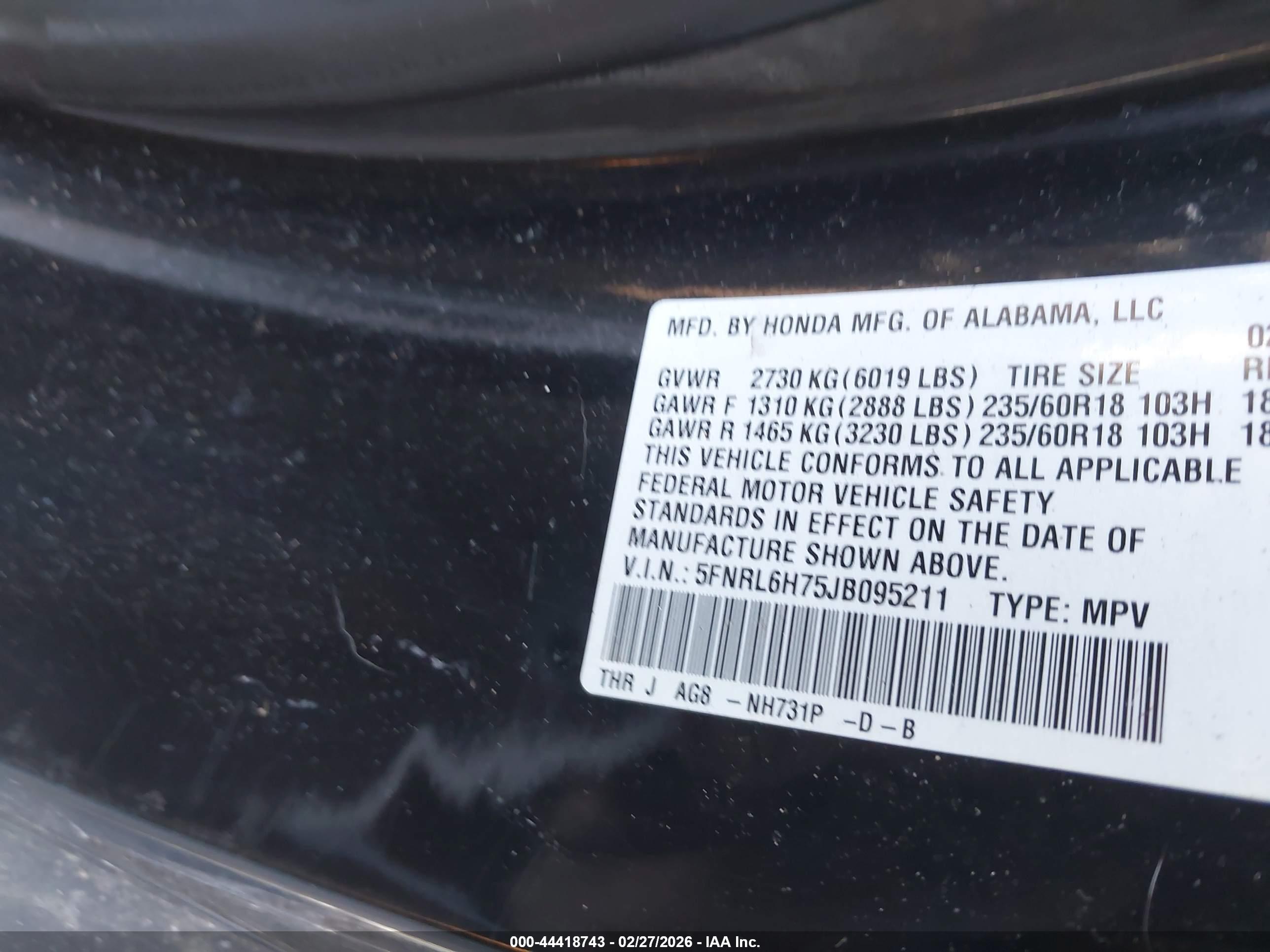 HONDA ODYSSEY image 9