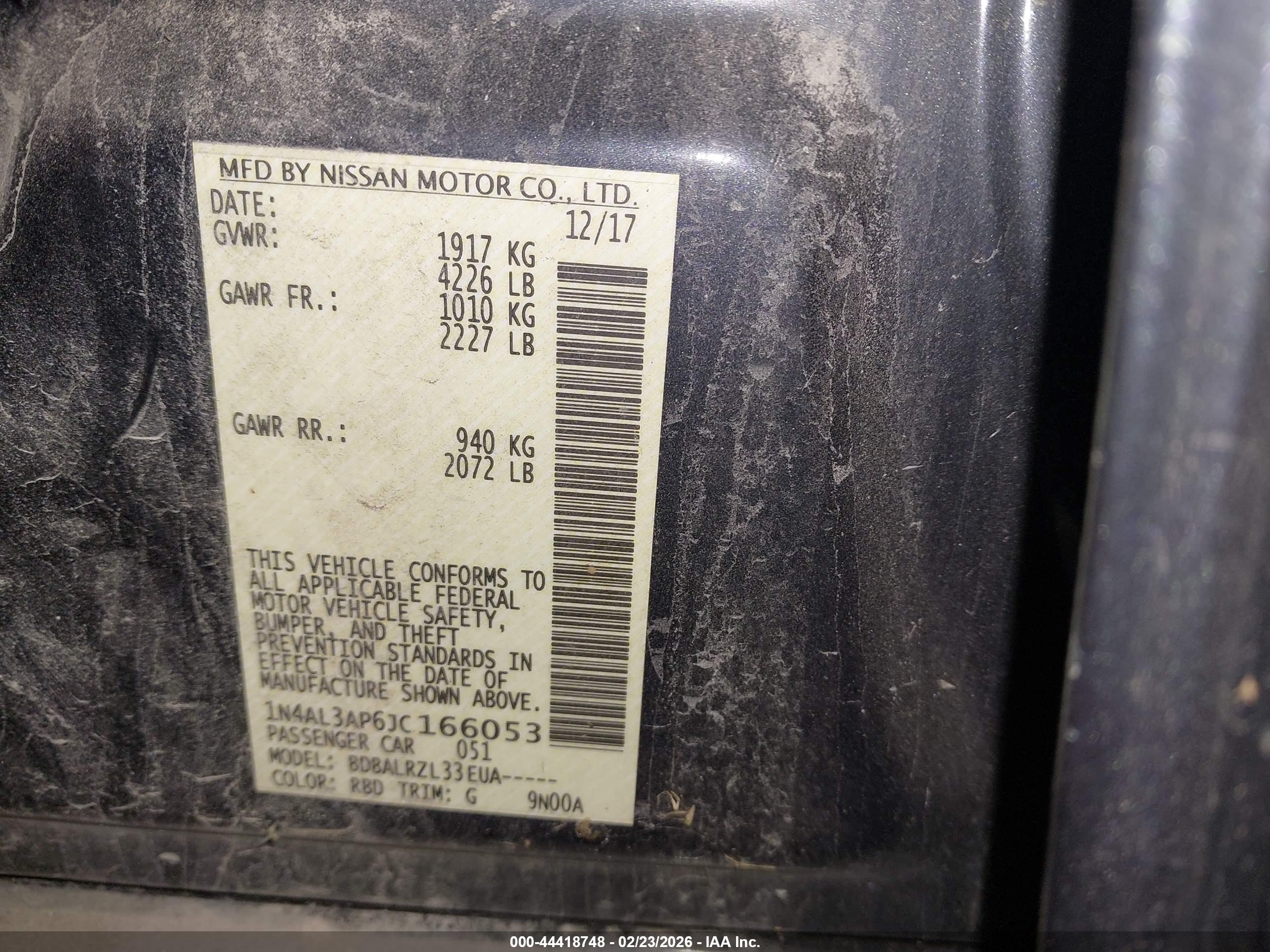 NISSAN ALTIMA image 9