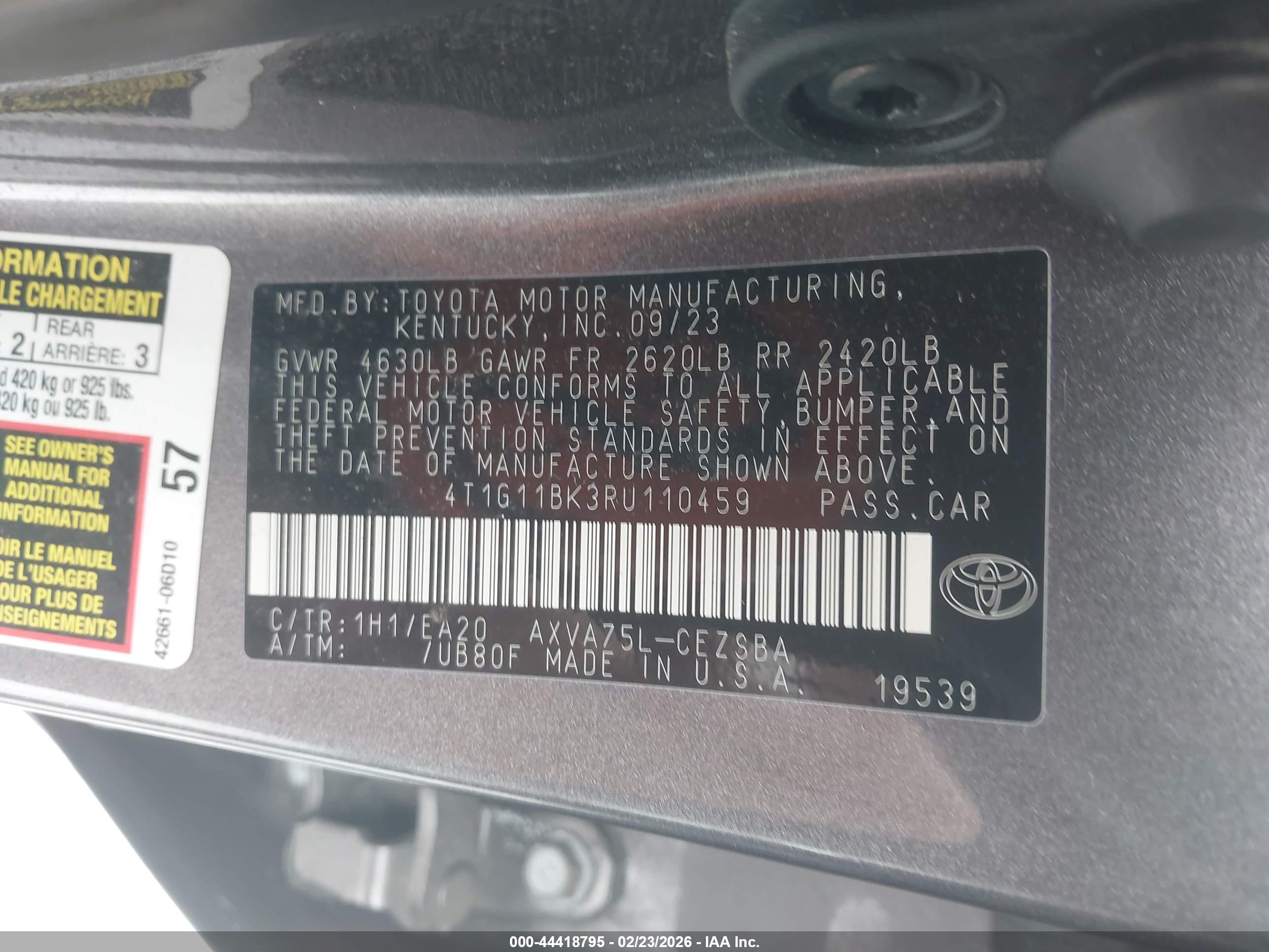 TOYOTA CAMRY image 9