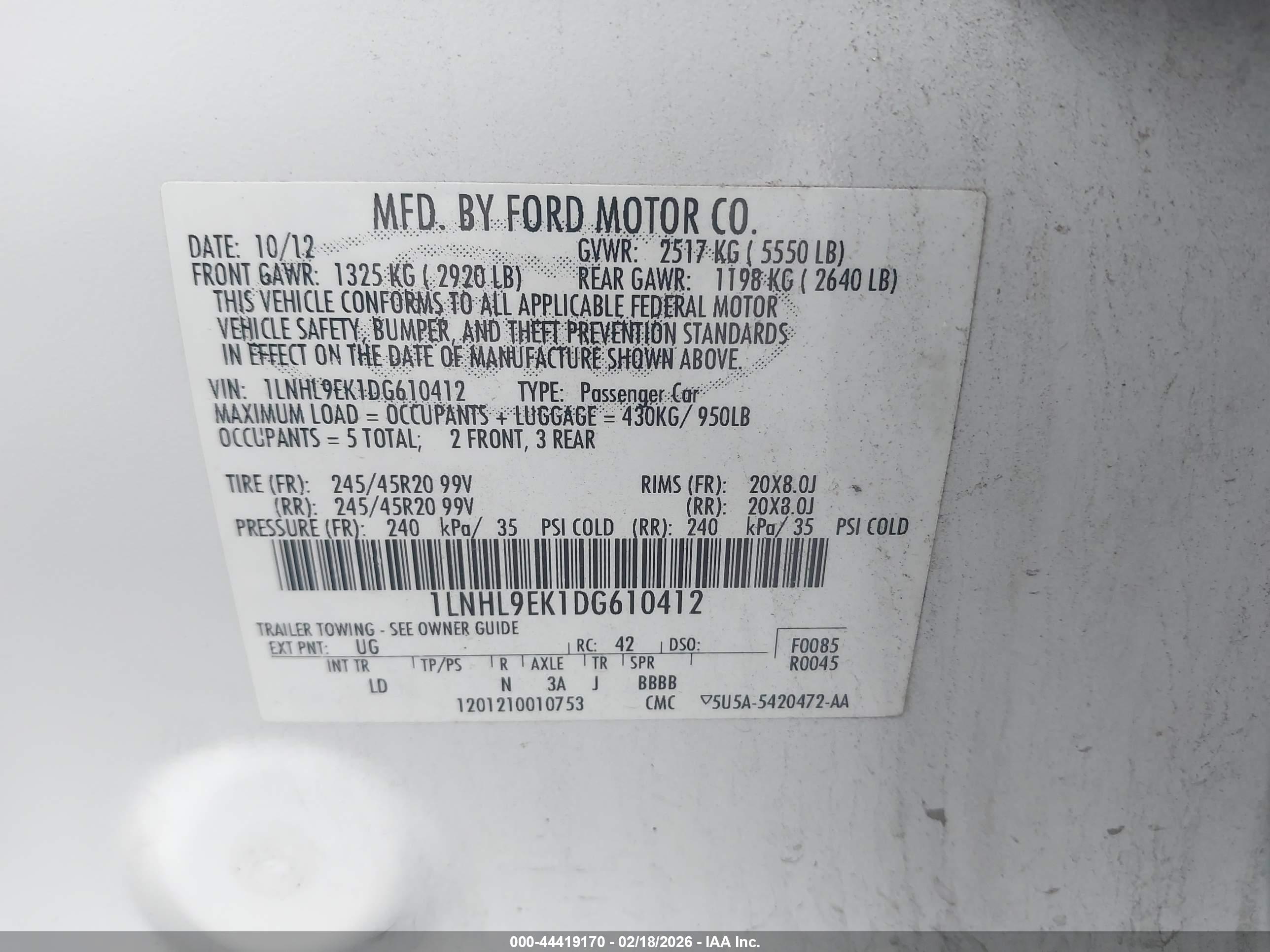 LINCOLN MKS image 9