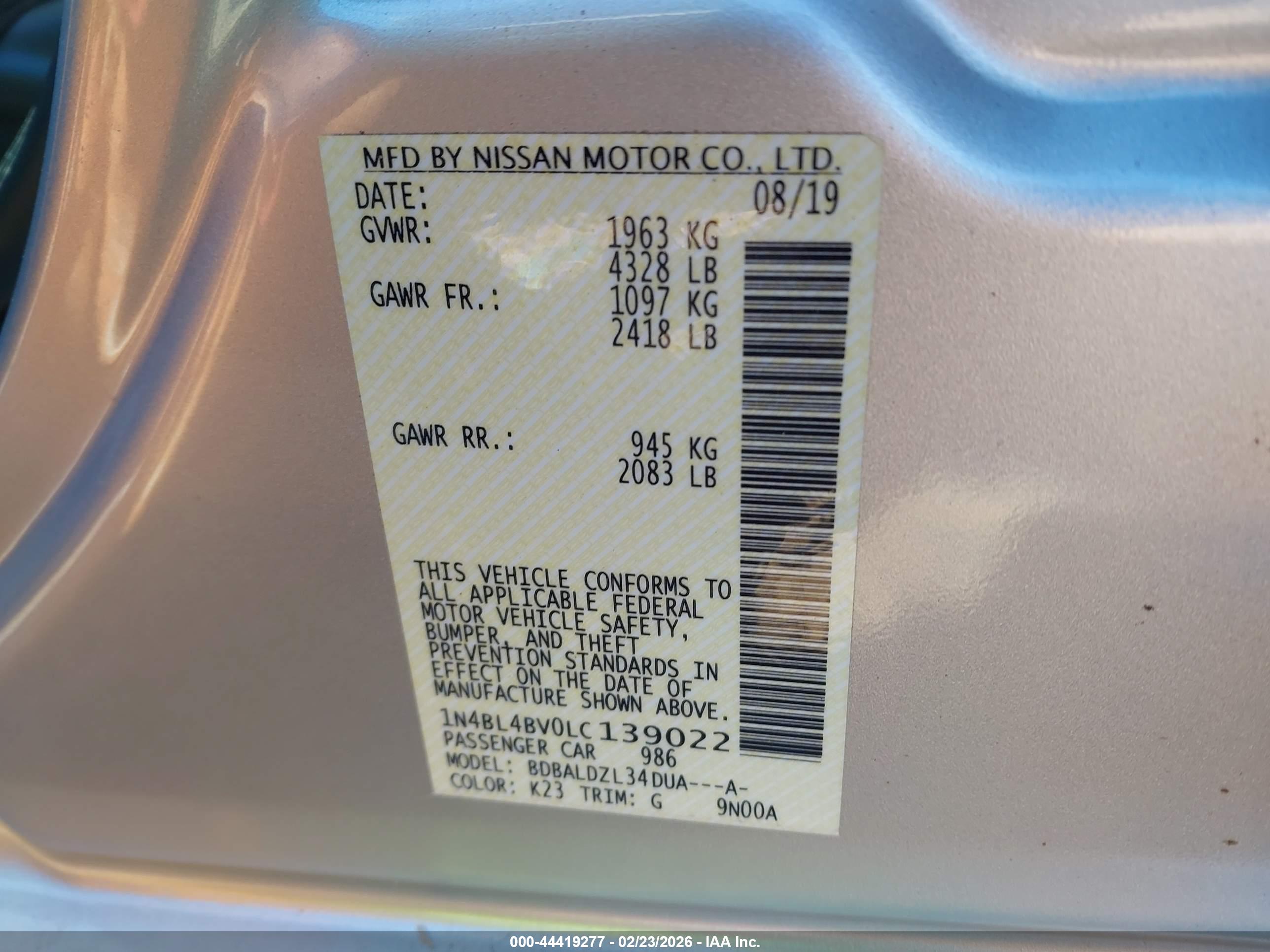 NISSAN ALTIMA image 9