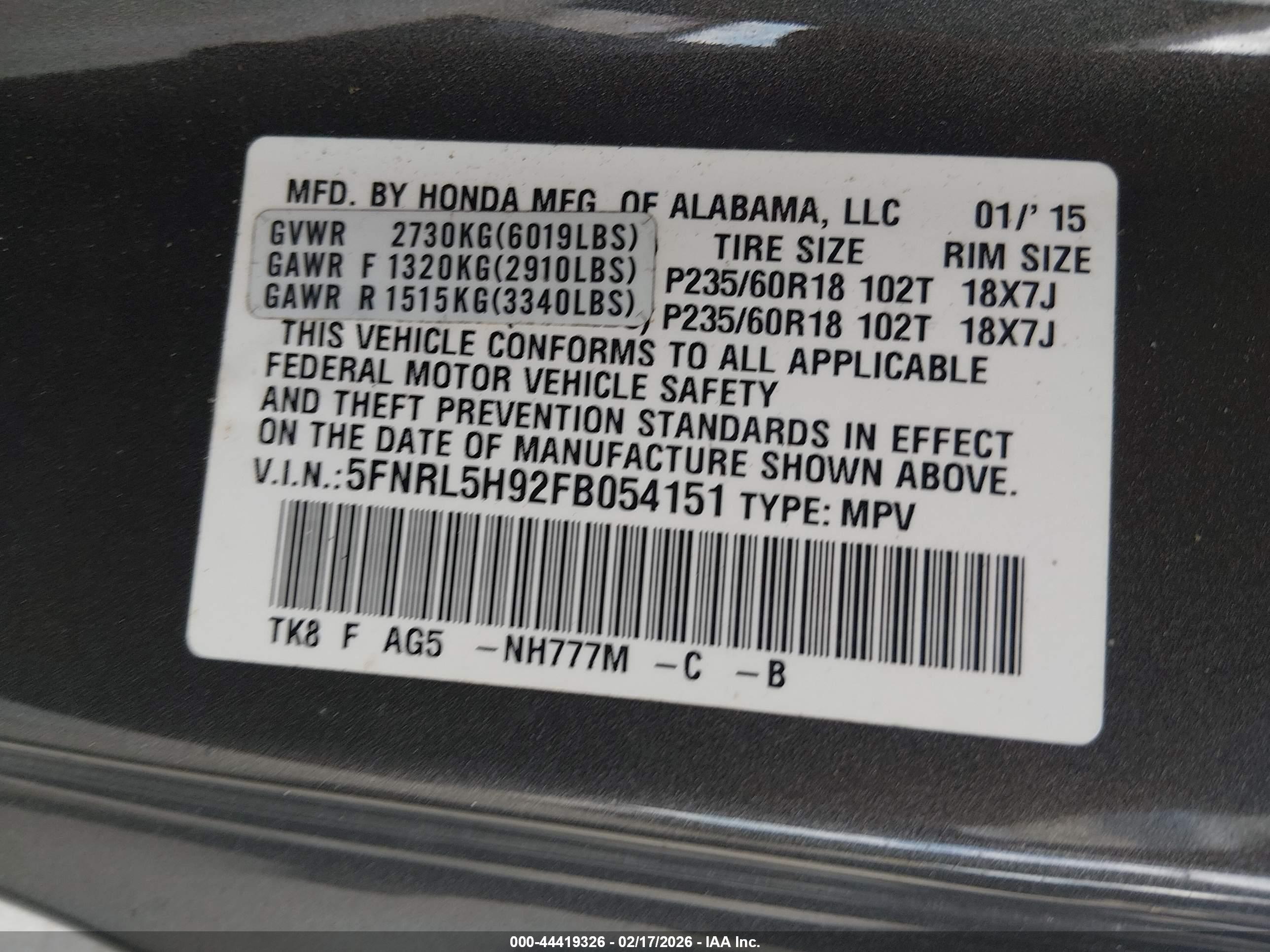 HONDA ODYSSEY image 9