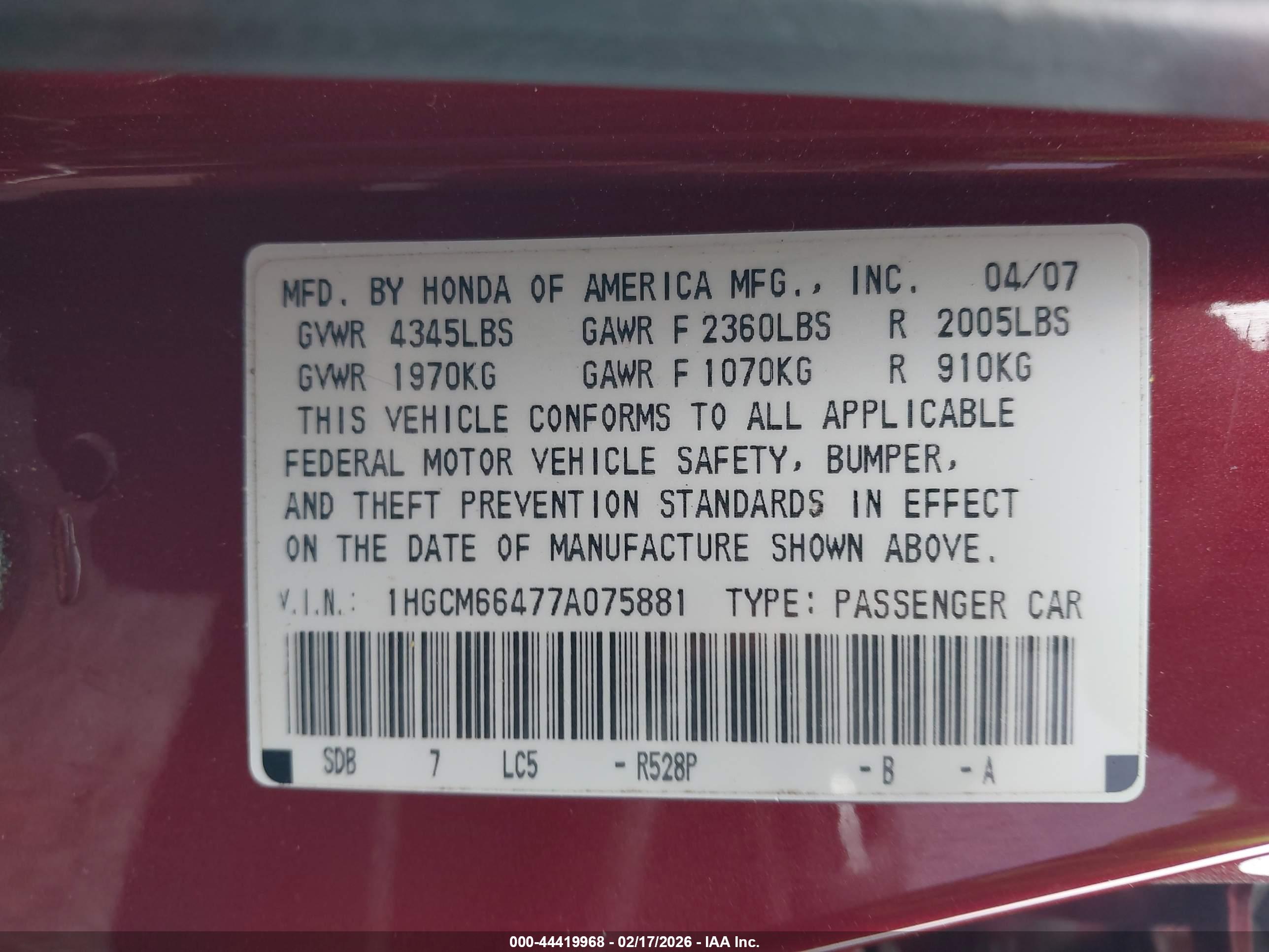 HONDA ACCORD image 9