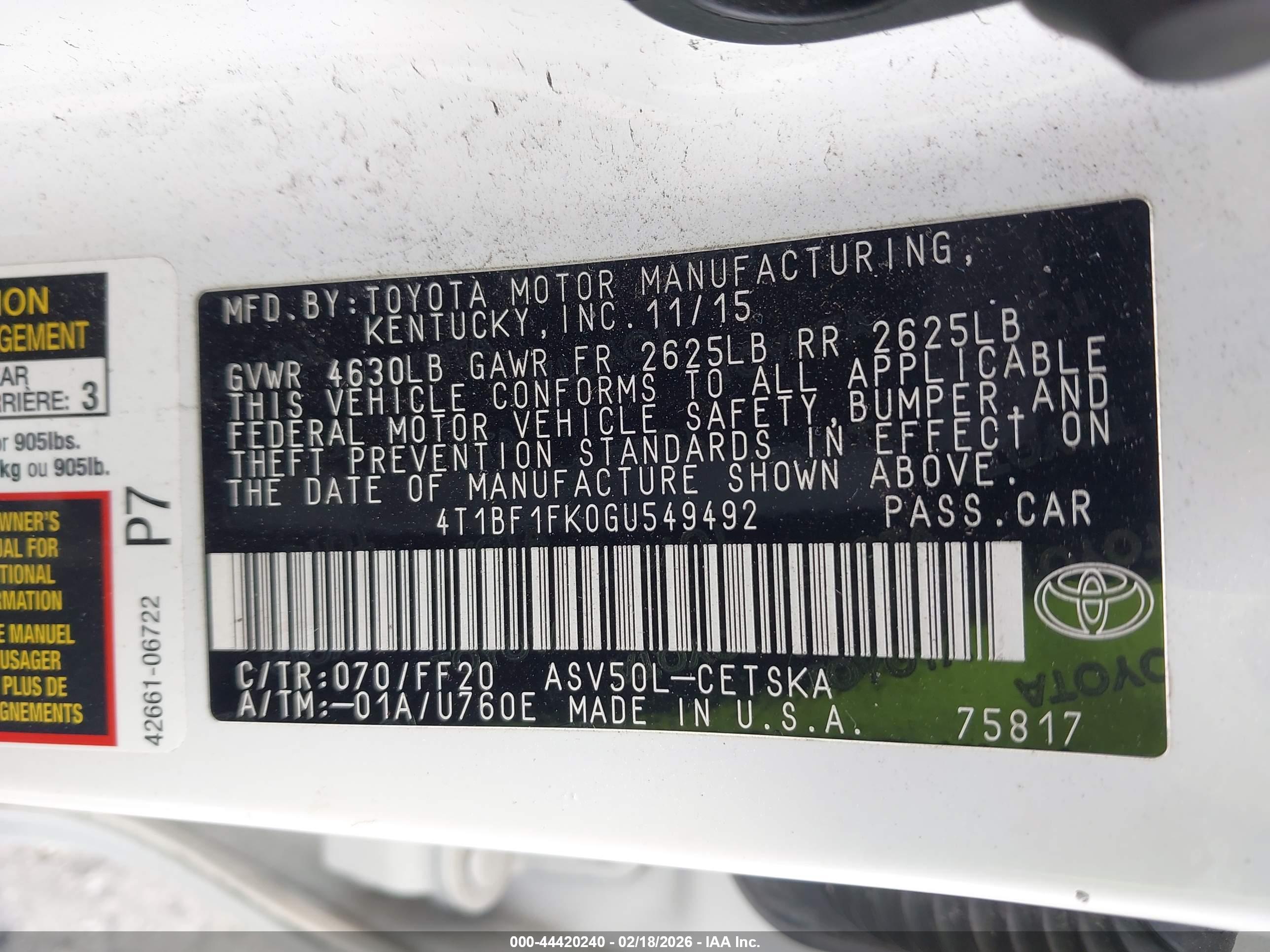 TOYOTA CAMRY image 9
