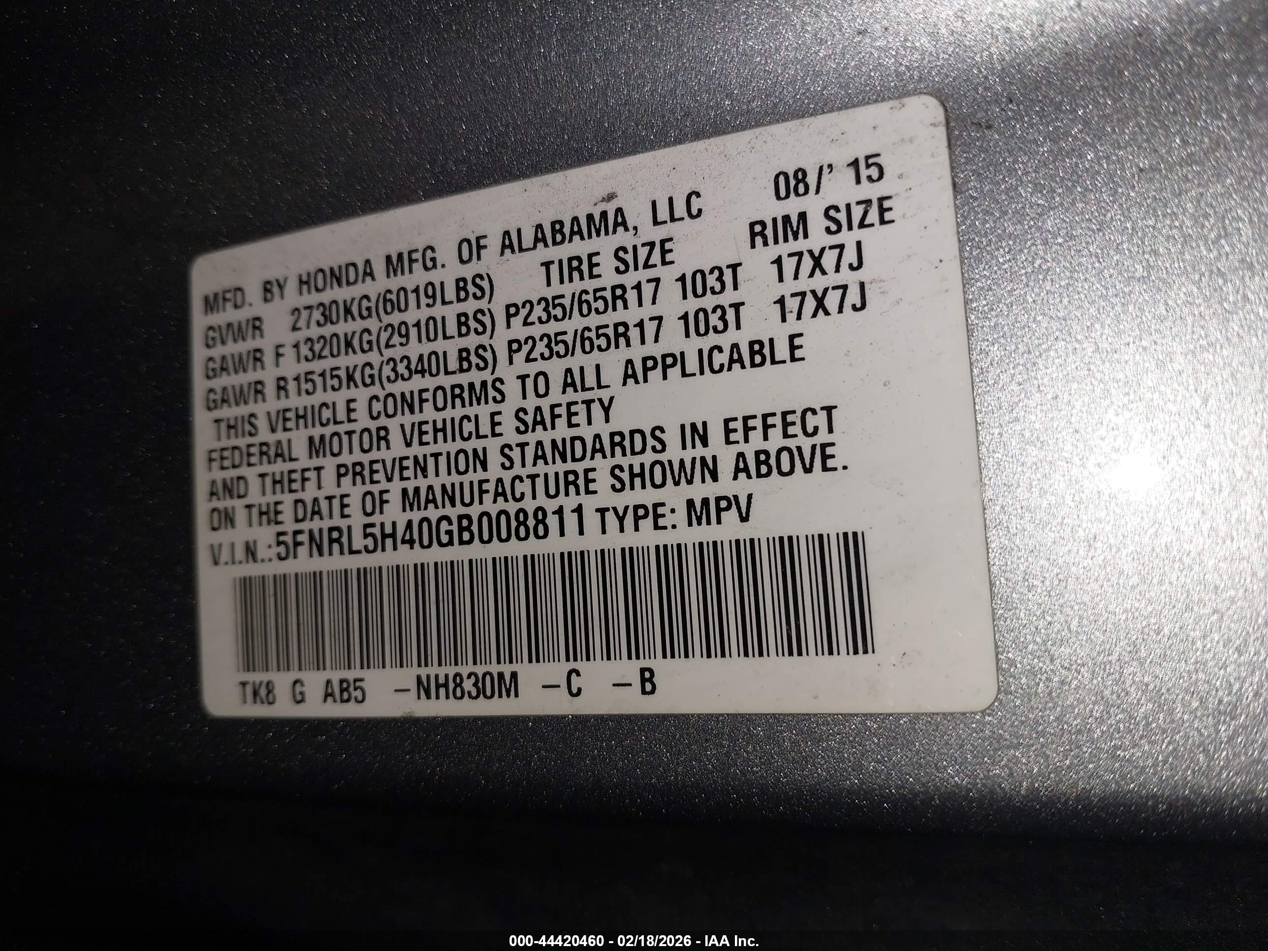 HONDA ODYSSEY image 9