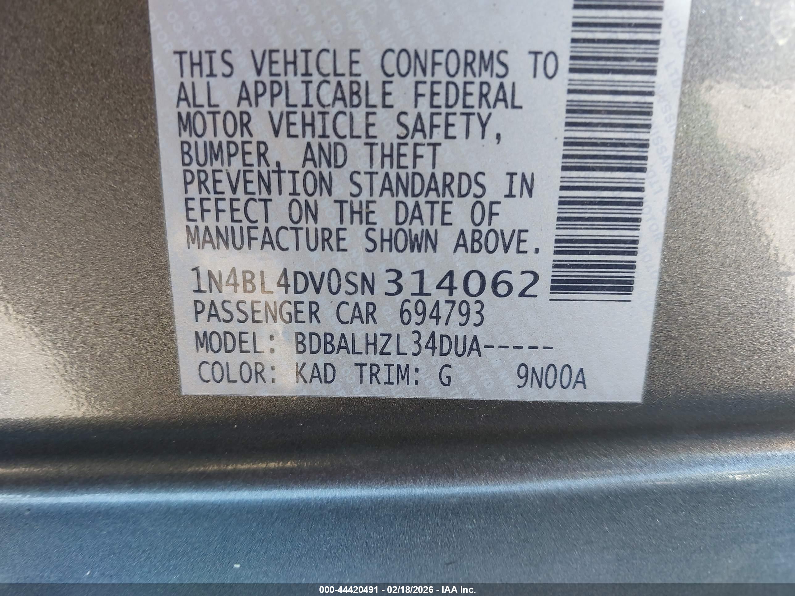 NISSAN ALTIMA image 9