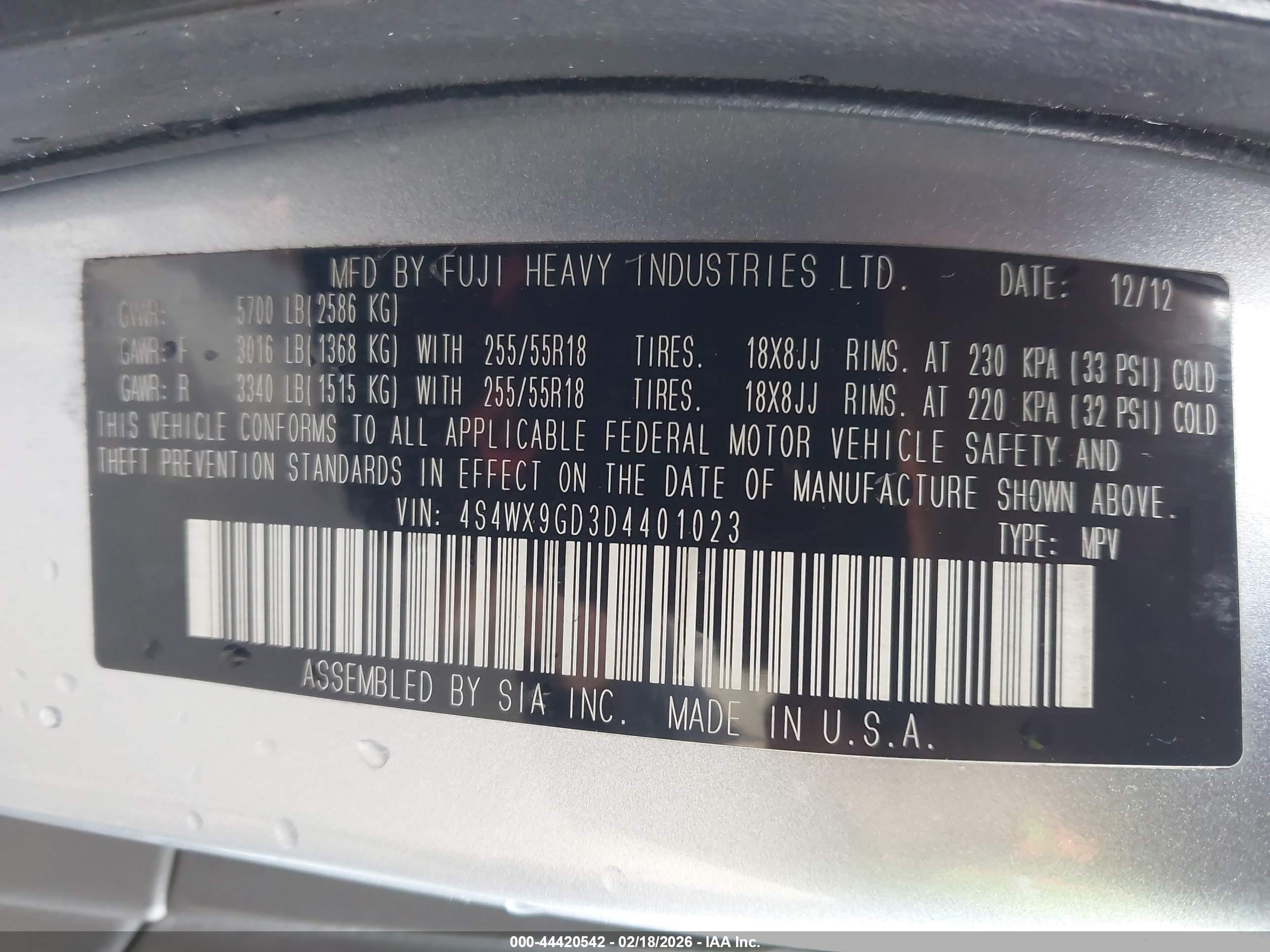 SUBARU TRIBECA image 9