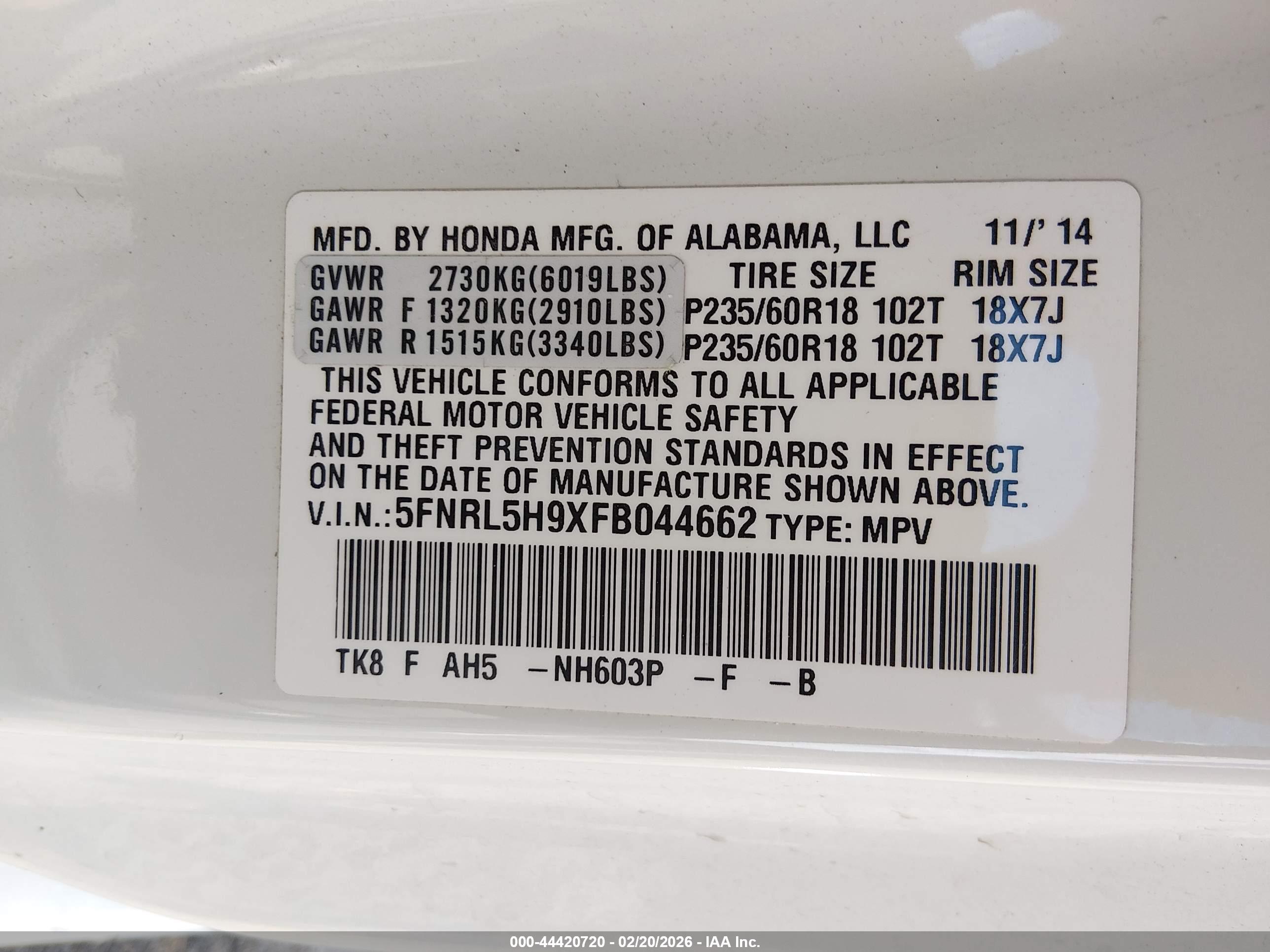 HONDA ODYSSEY image 9