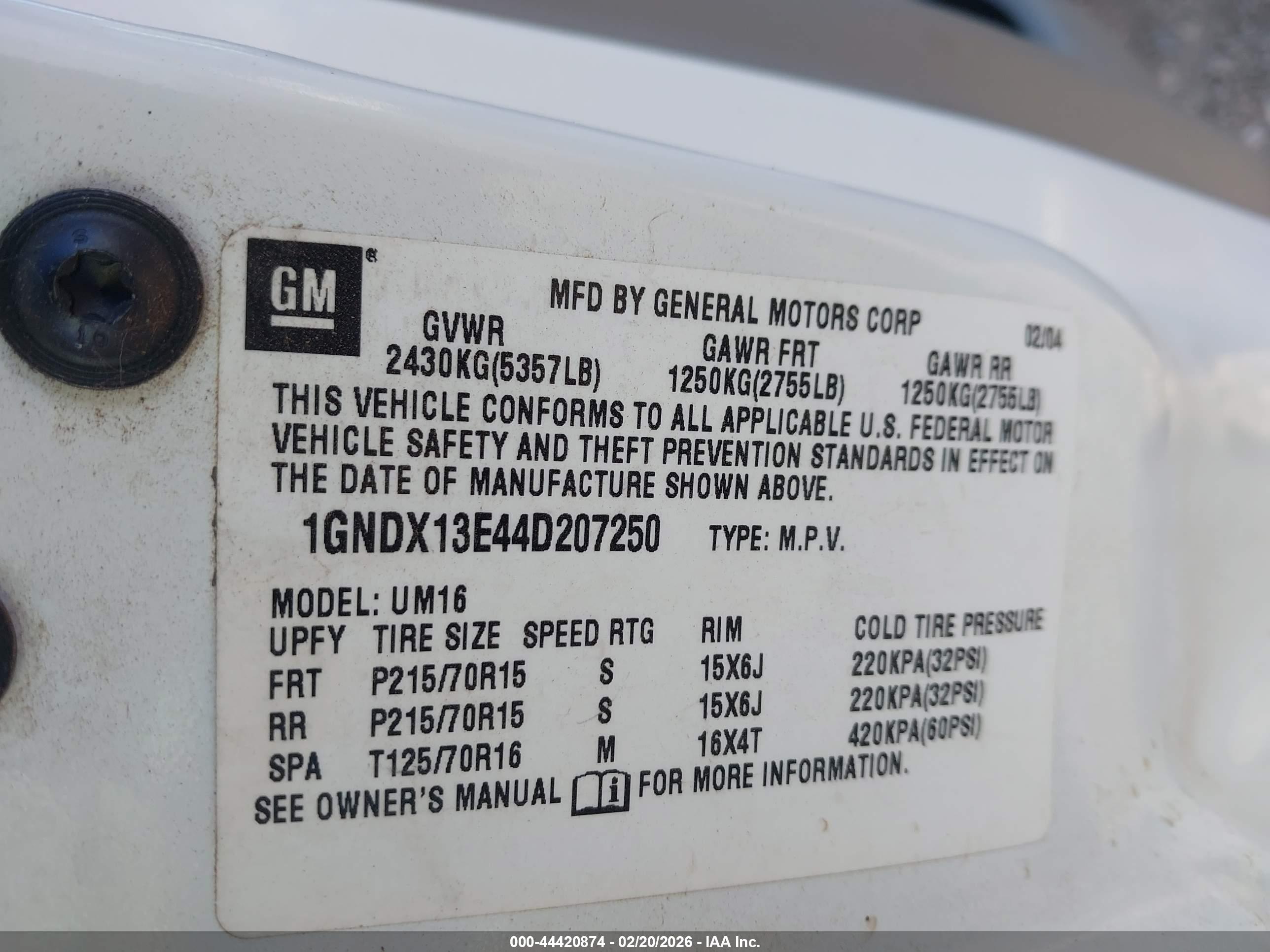 CHEVROLET VENTURE image 9