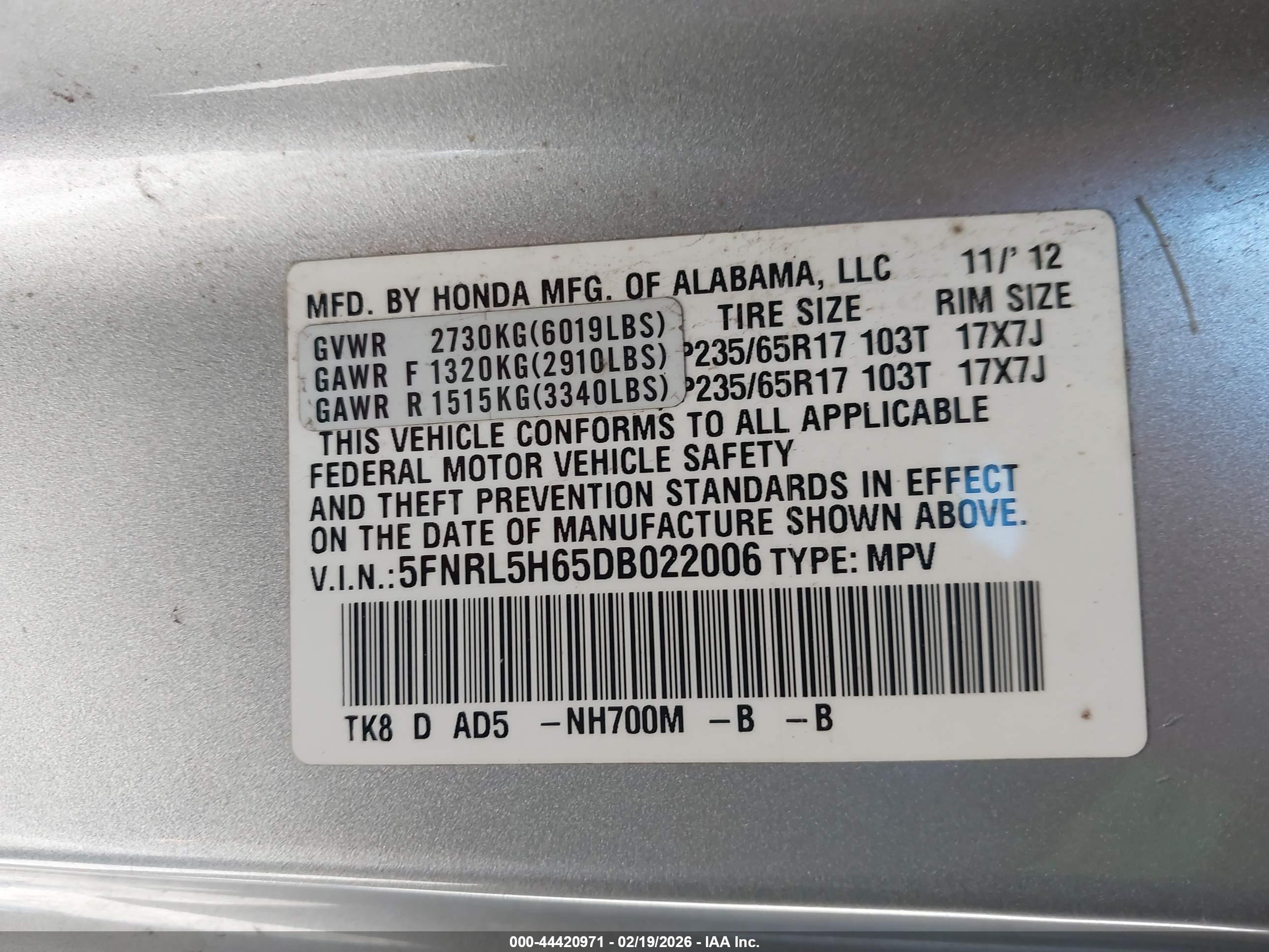 HONDA ODYSSEY image 9