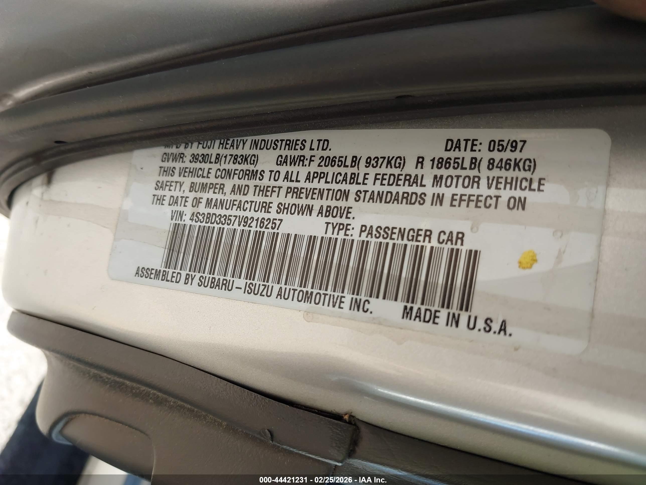 SUBARU LEGACY image 9