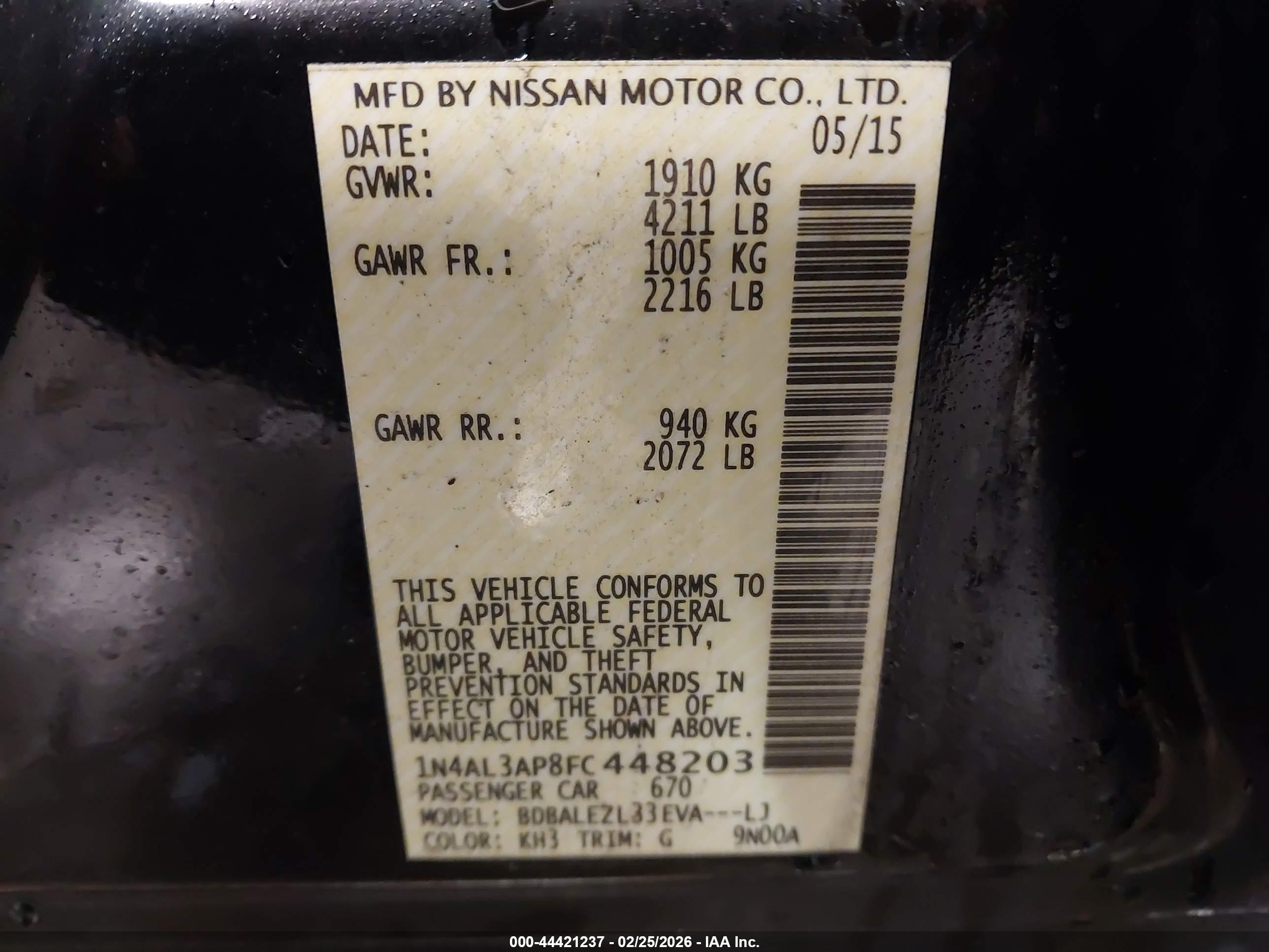 NISSAN ALTIMA image 9