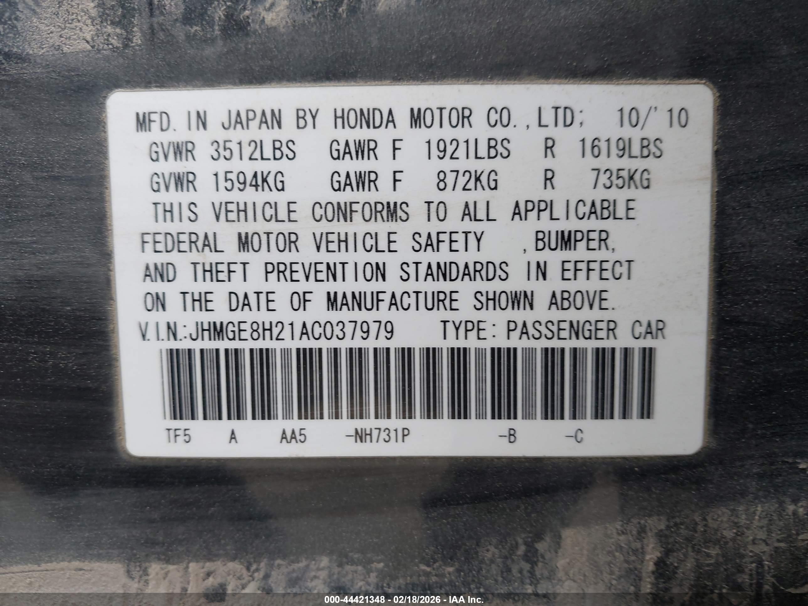 HONDA FIT image 9