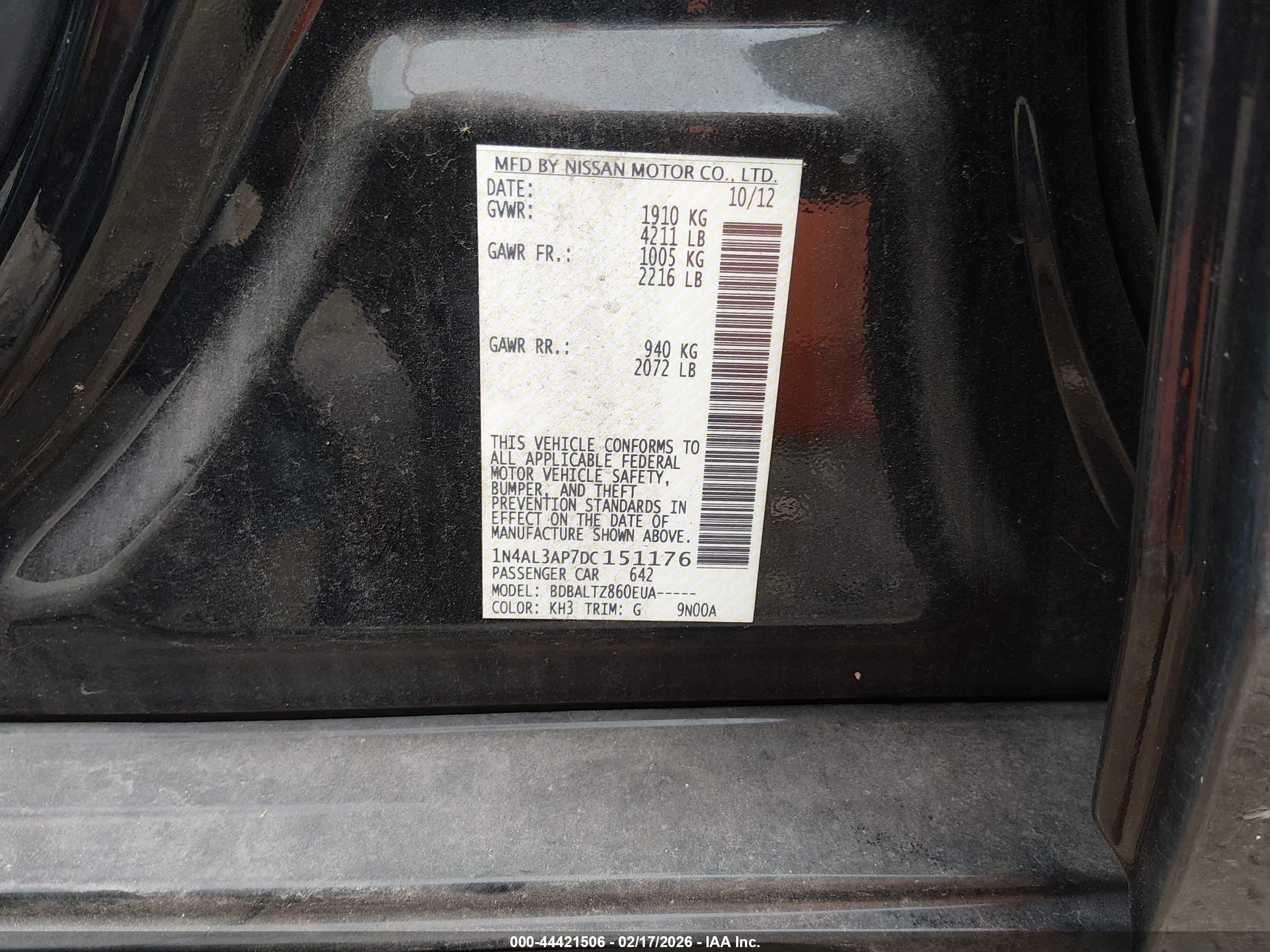 NISSAN ALTIMA image 9