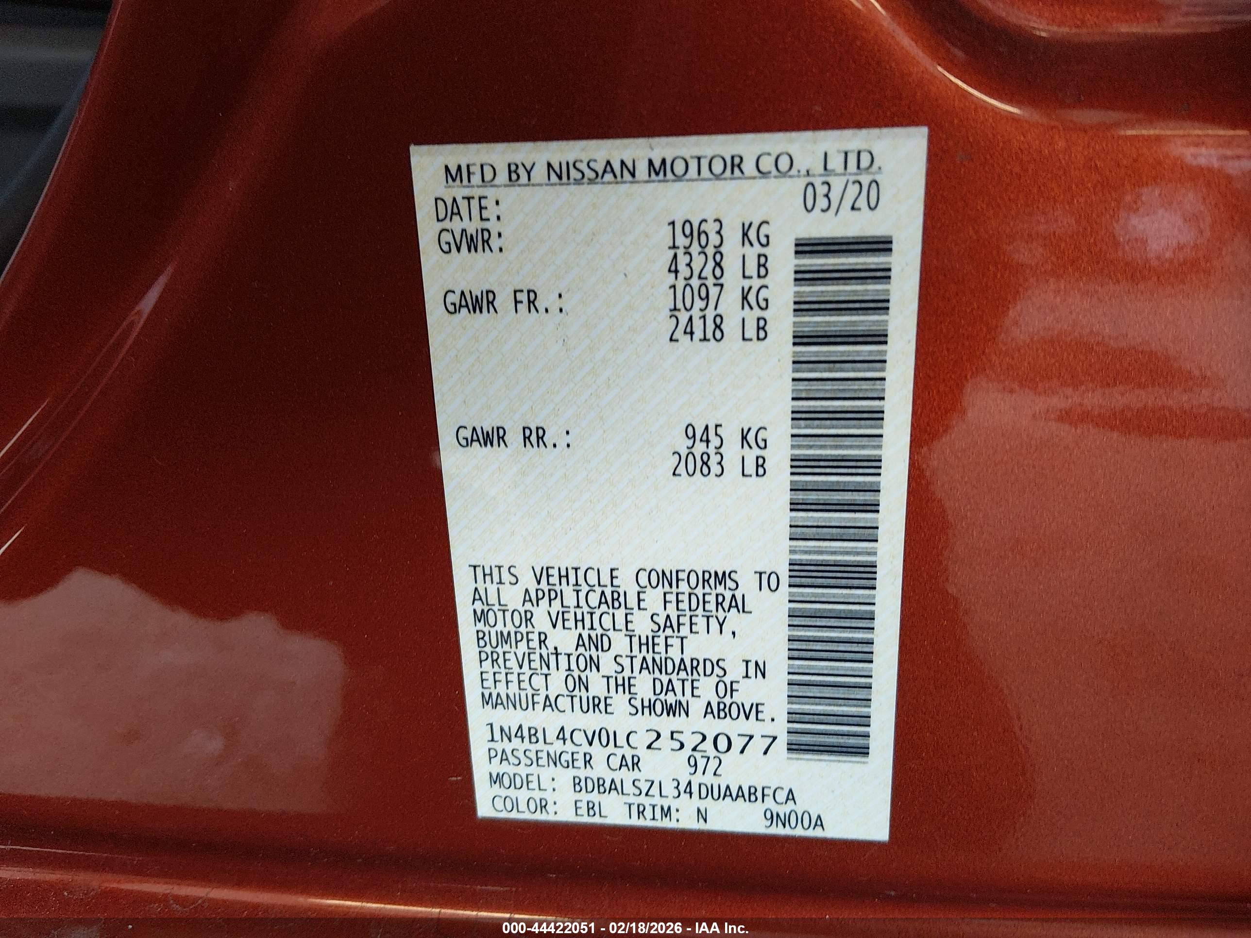 NISSAN ALTIMA image 9