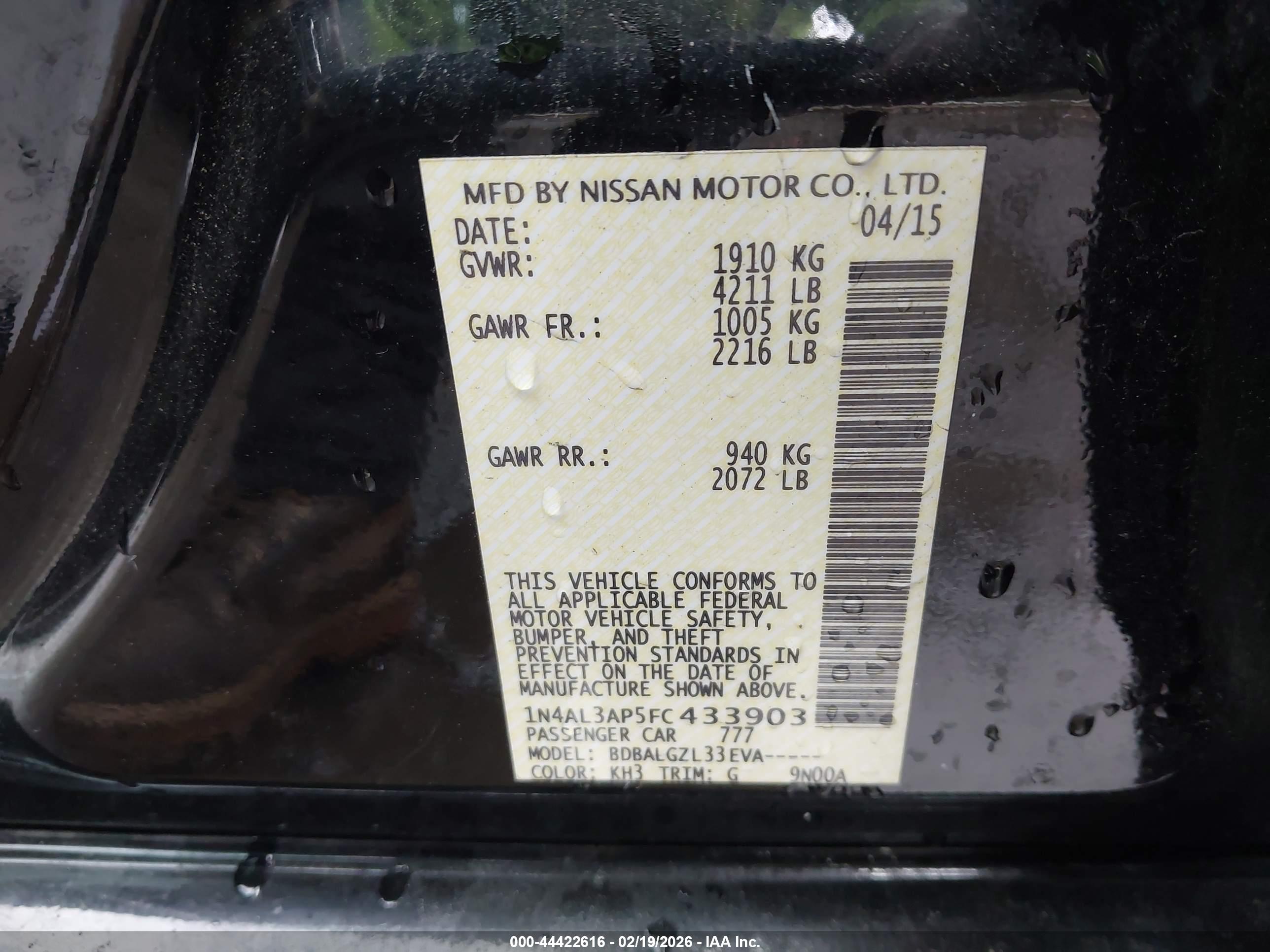 NISSAN ALTIMA image 9