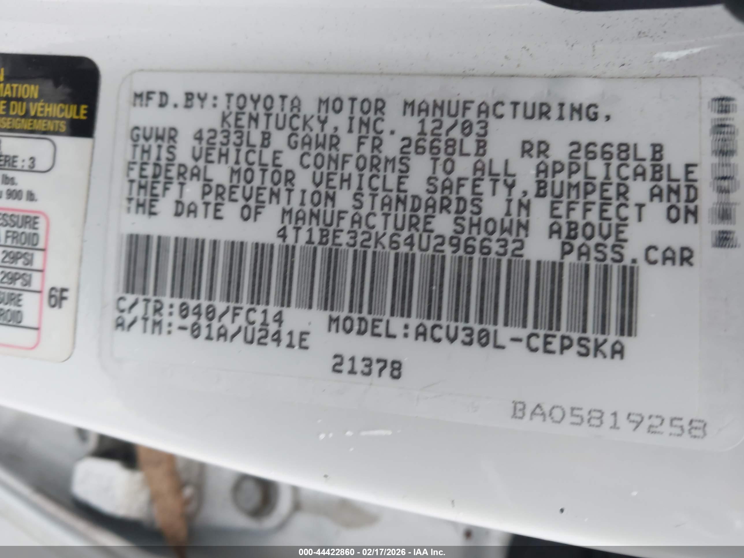 TOYOTA CAMRY image 9