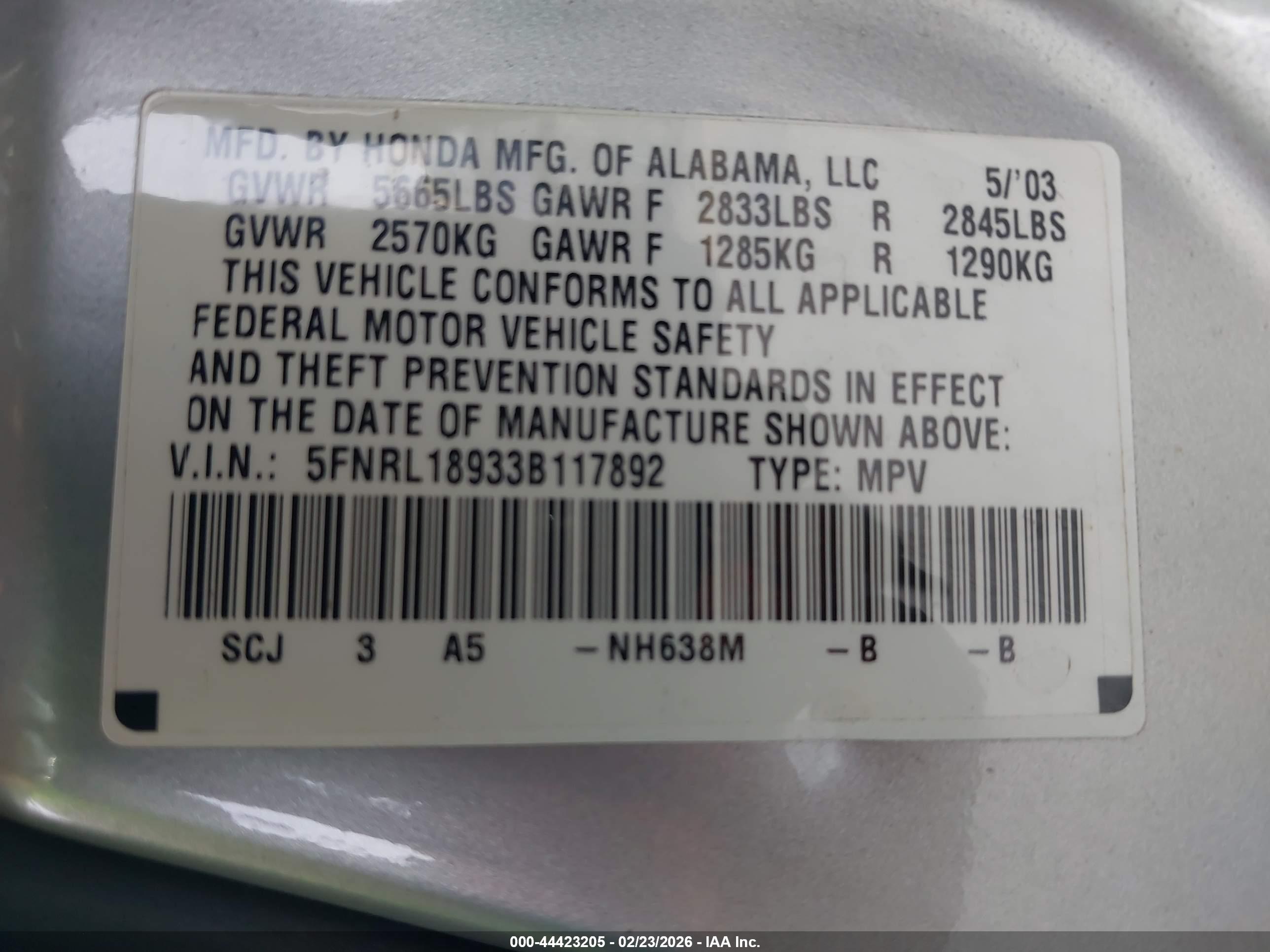 HONDA ODYSSEY image 9