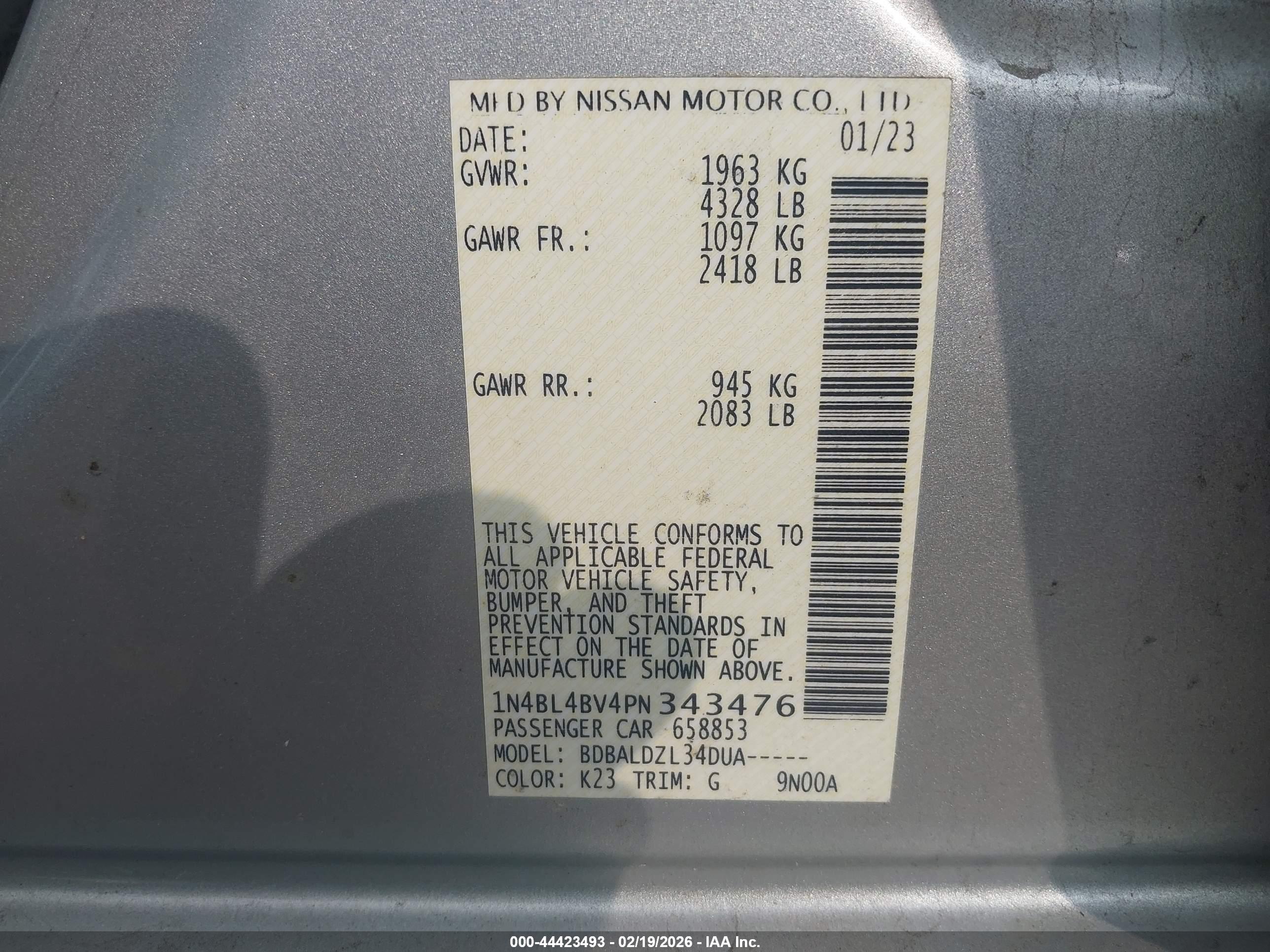 NISSAN ALTIMA image 9