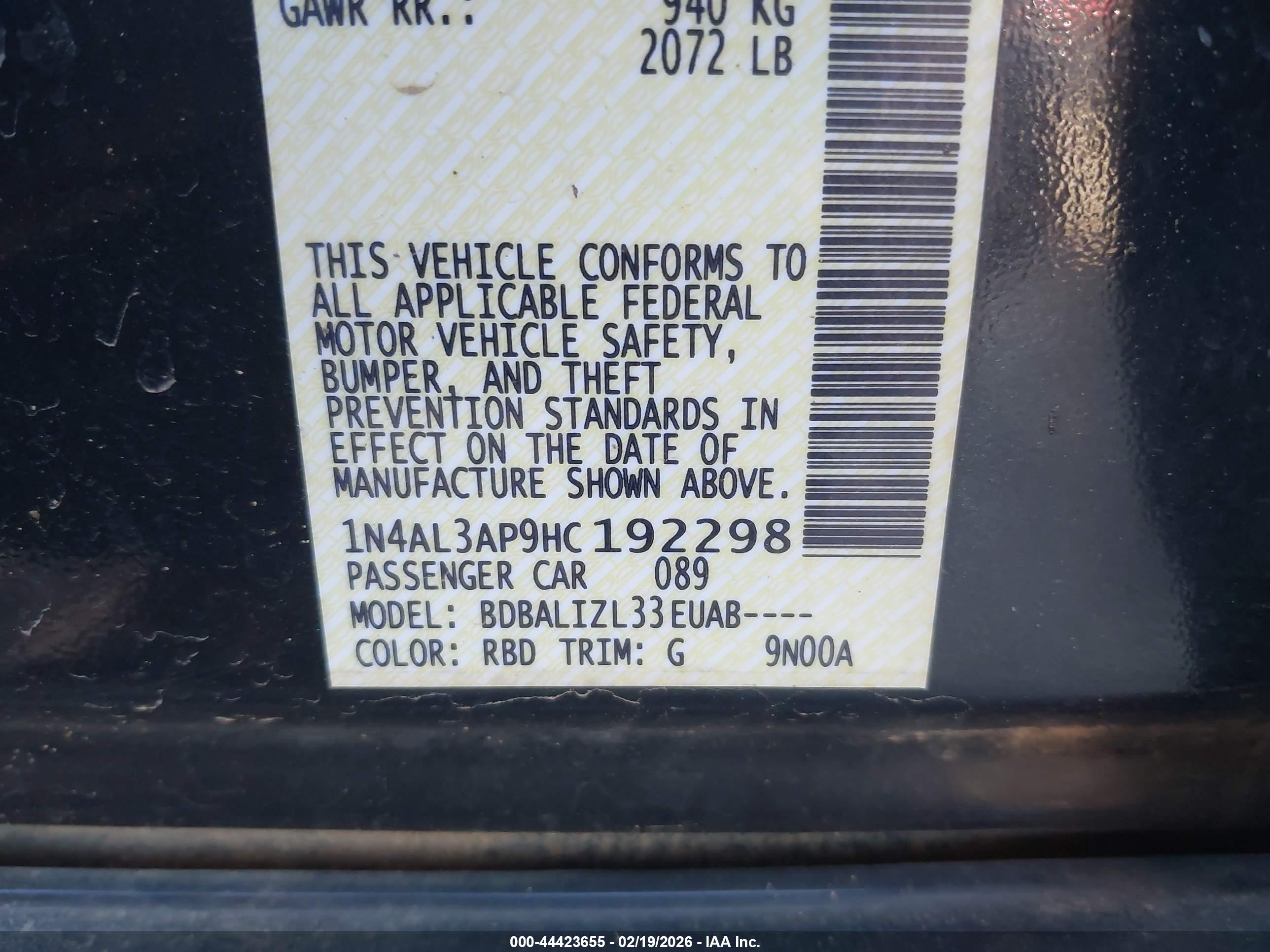 NISSAN ALTIMA image 9