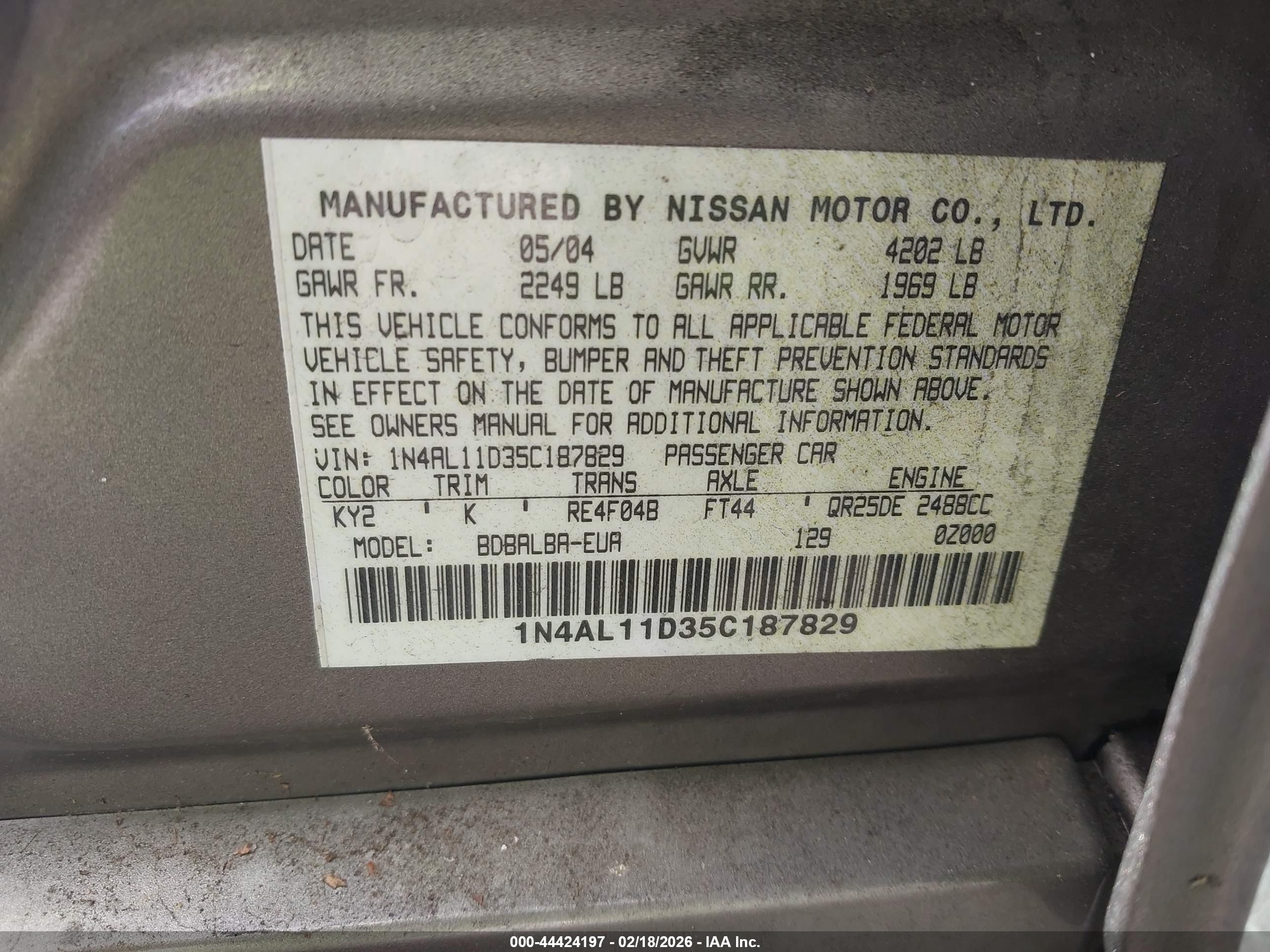 NISSAN ALTIMA image 9