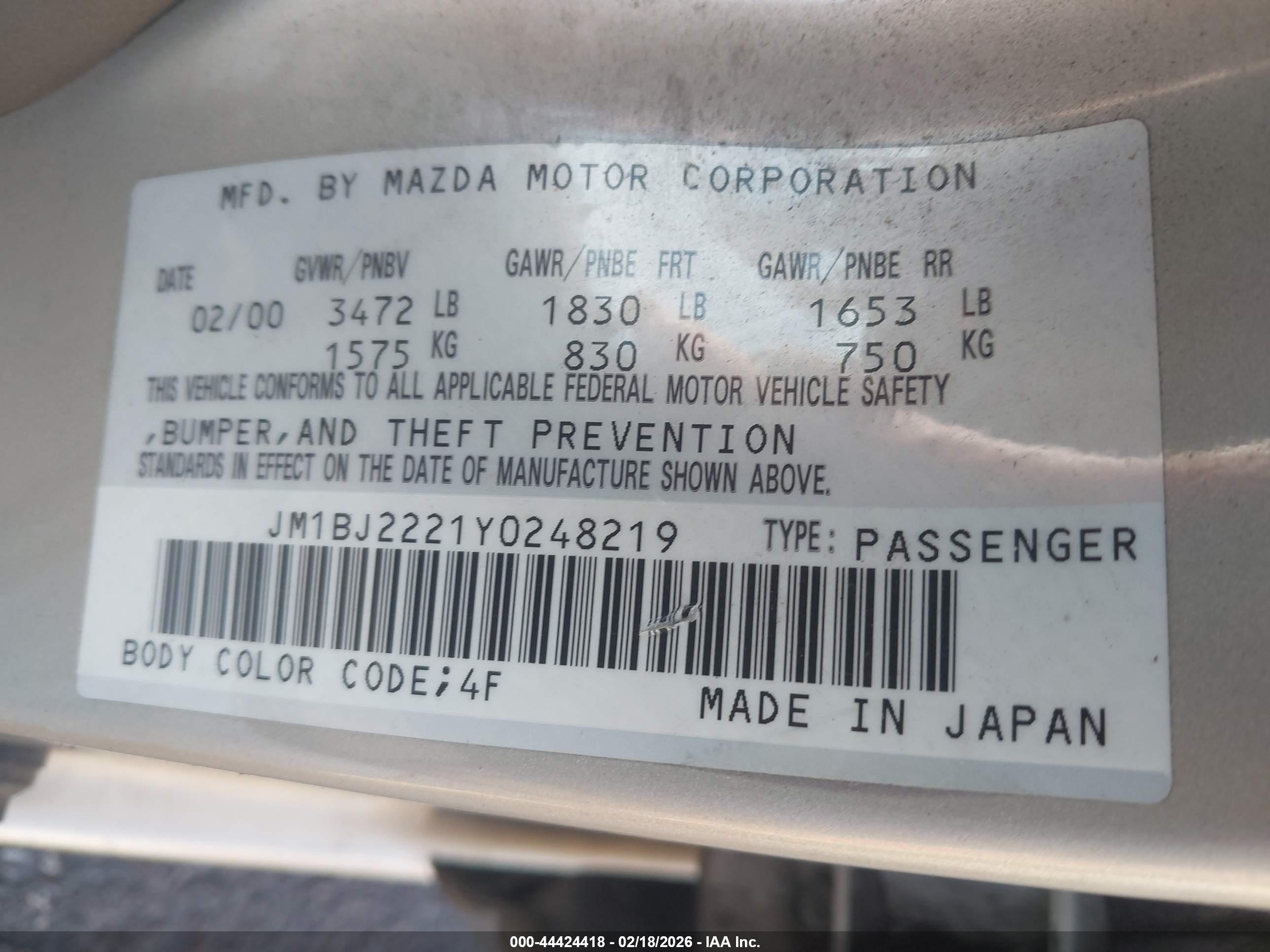 MAZDA PROTEGE image 9
