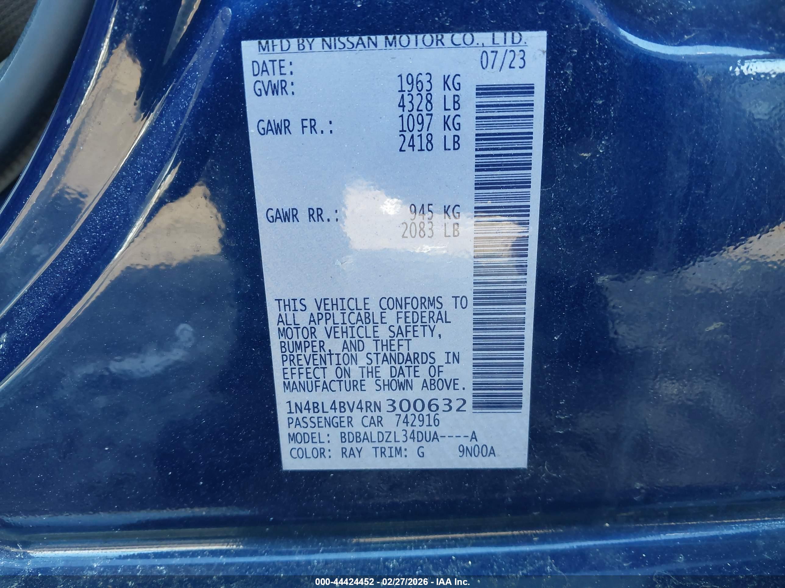 NISSAN ALTIMA image 9