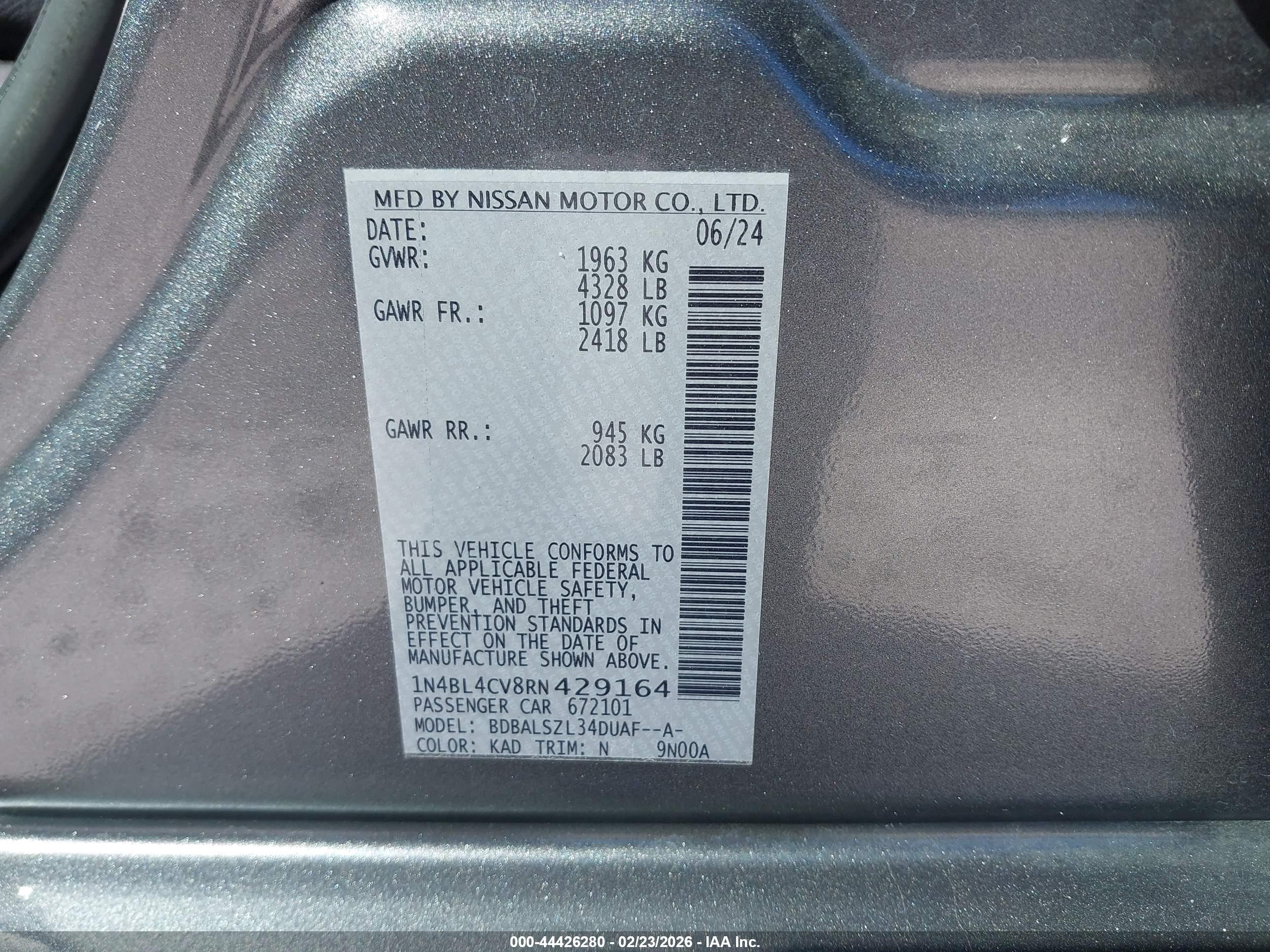 NISSAN ALTIMA image 9