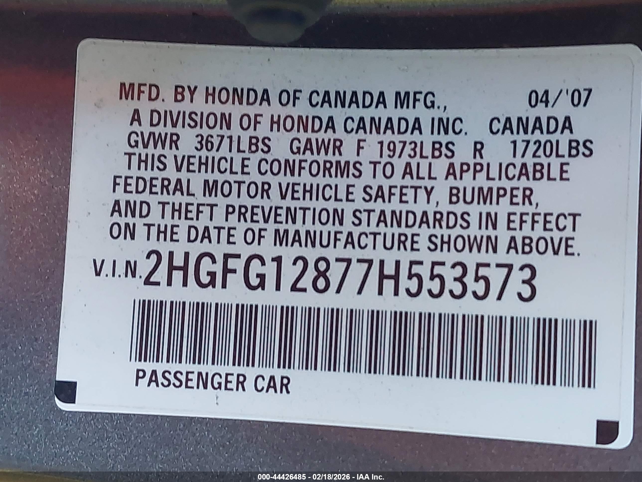 HONDA CIVIC image 9