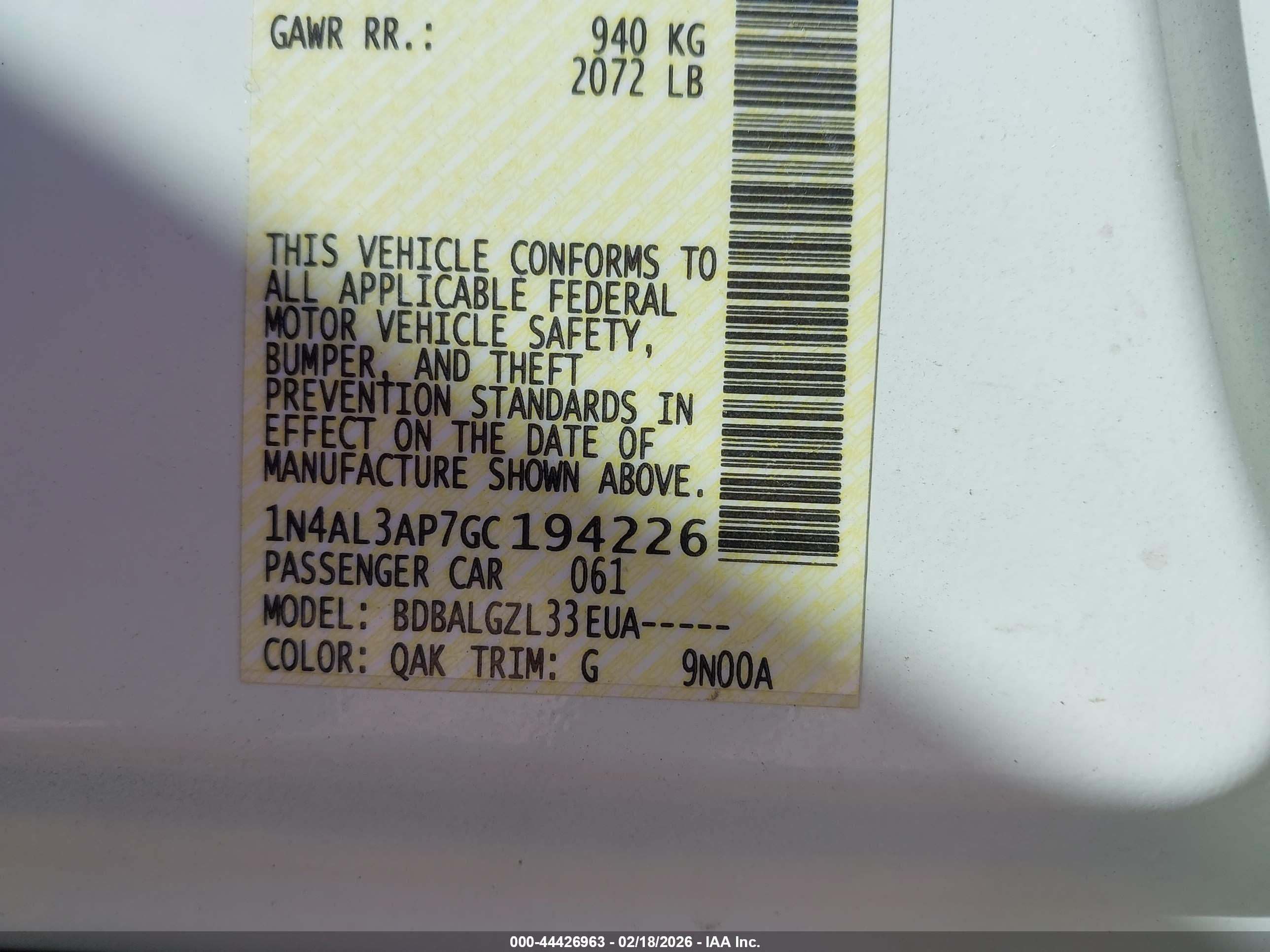 NISSAN ALTIMA image 9