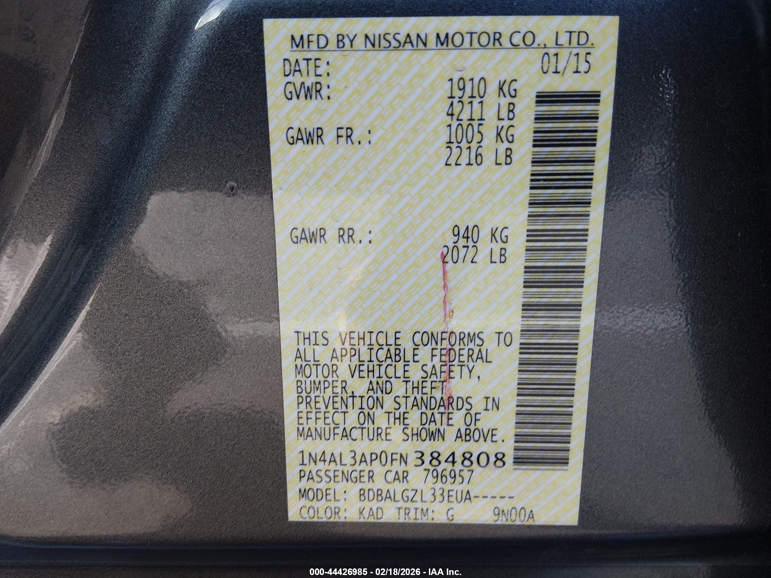 NISSAN ALTIMA image 9