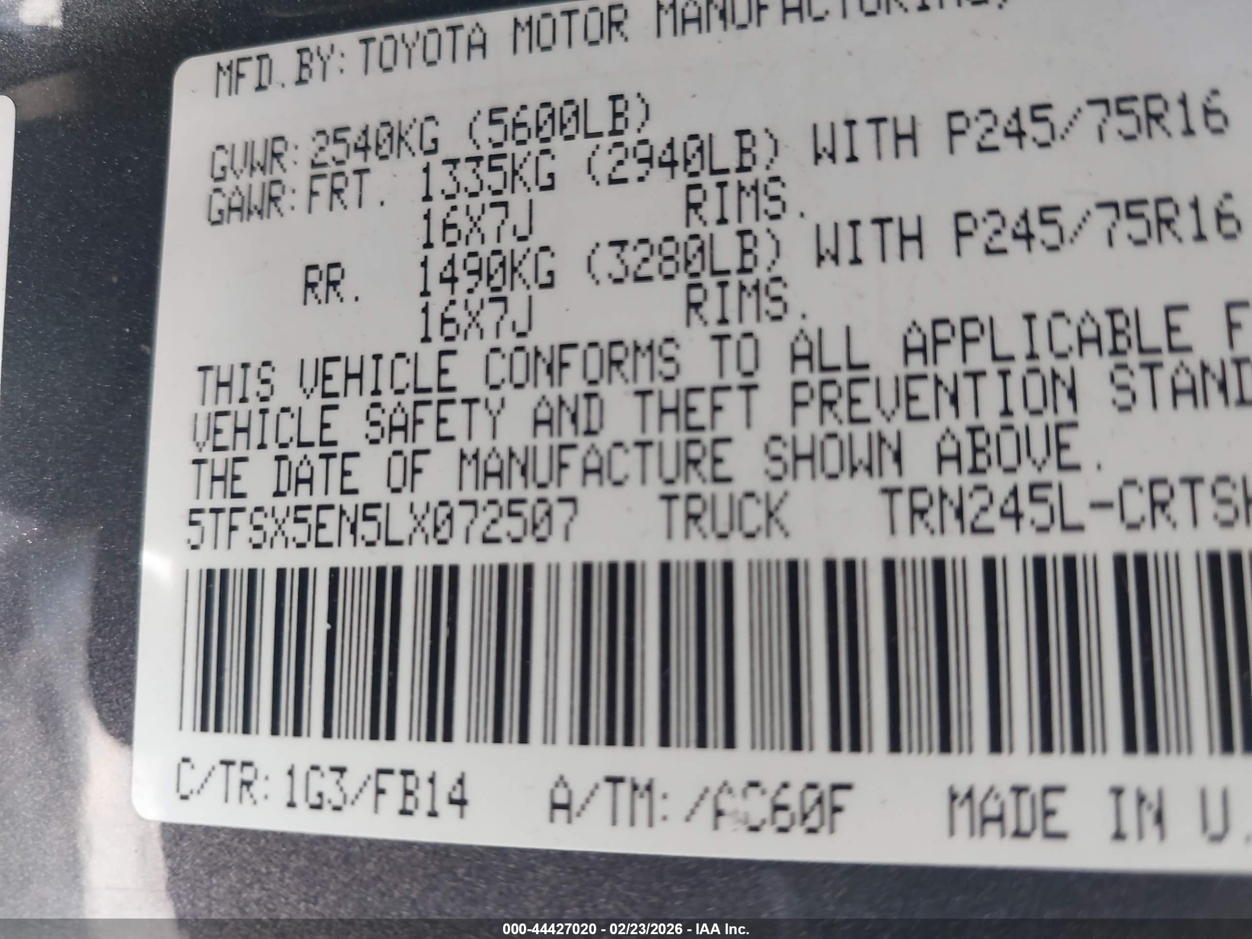 TOYOTA TACOMA image 9
