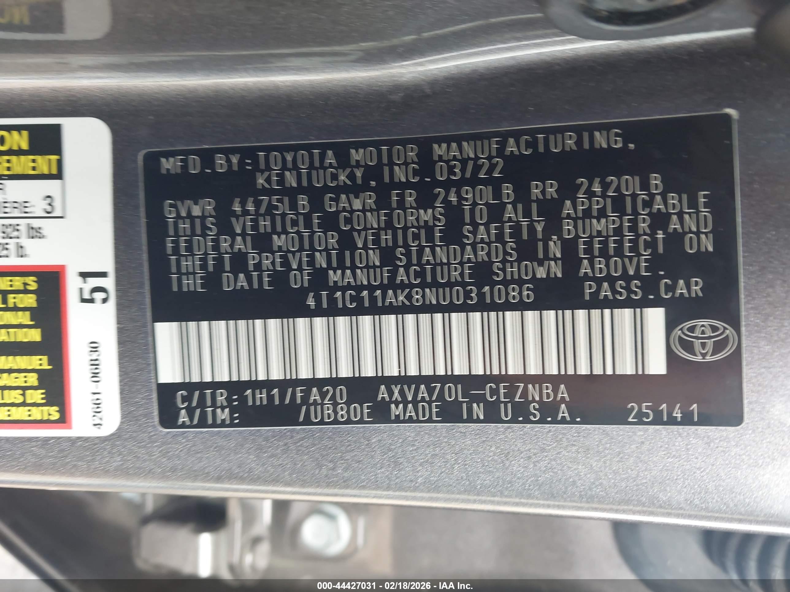 TOYOTA CAMRY image 9